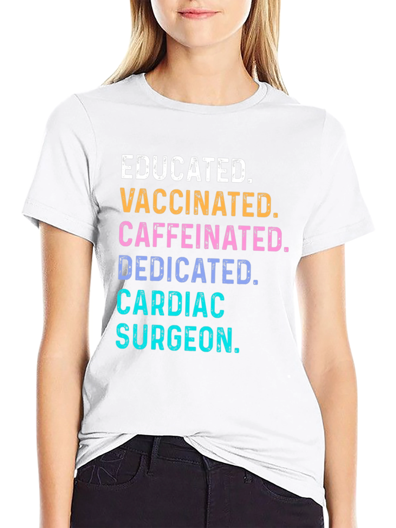 Black Educated Vaccinated Cardiac Surgeon T-Shirt view 9