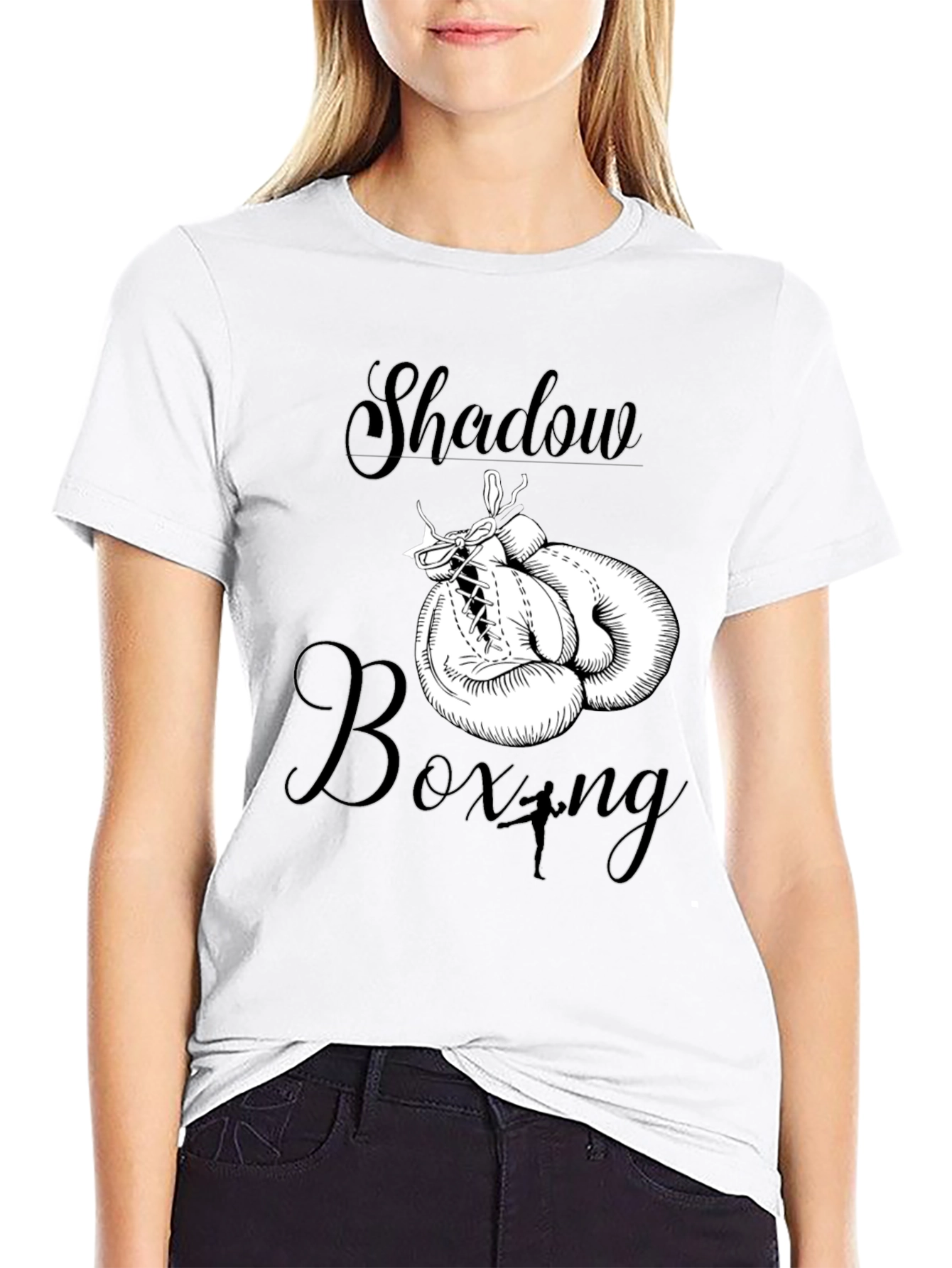 Black Shadow Boxing Graphic Tee - Black Cotton Comfort view 9