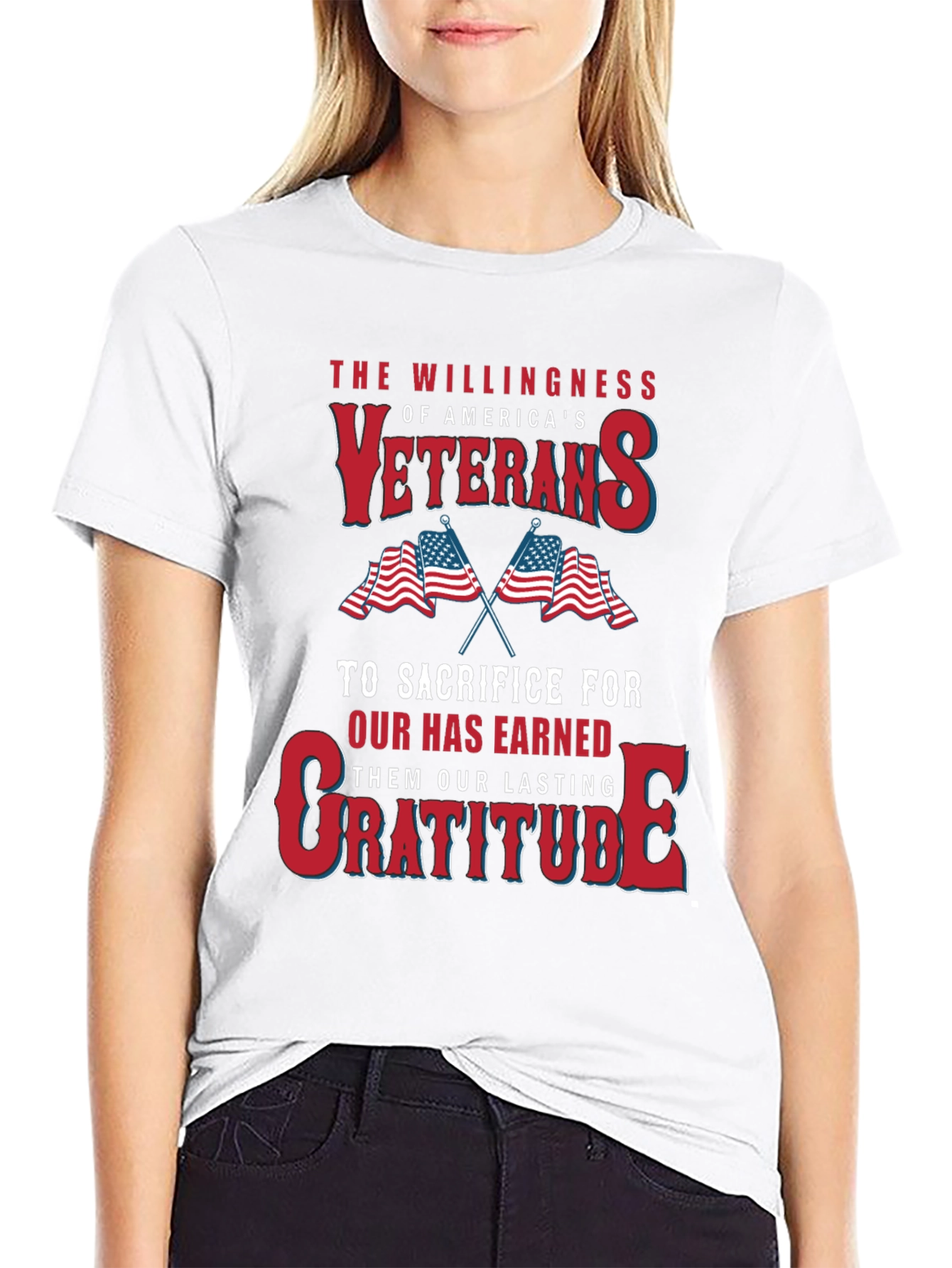 Veterans Gratitude T-Shirt: Patriotic USA Design - 9
