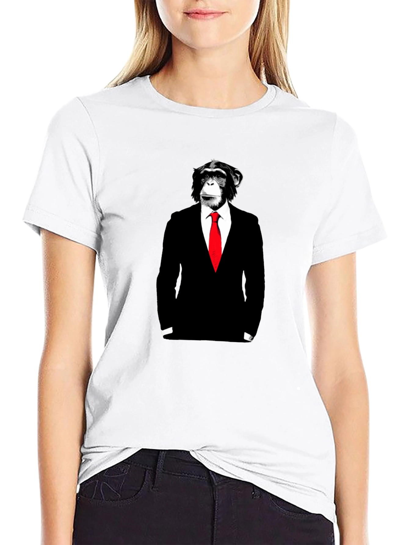 Black Chimpanzee Suit Graphic Tee view 9