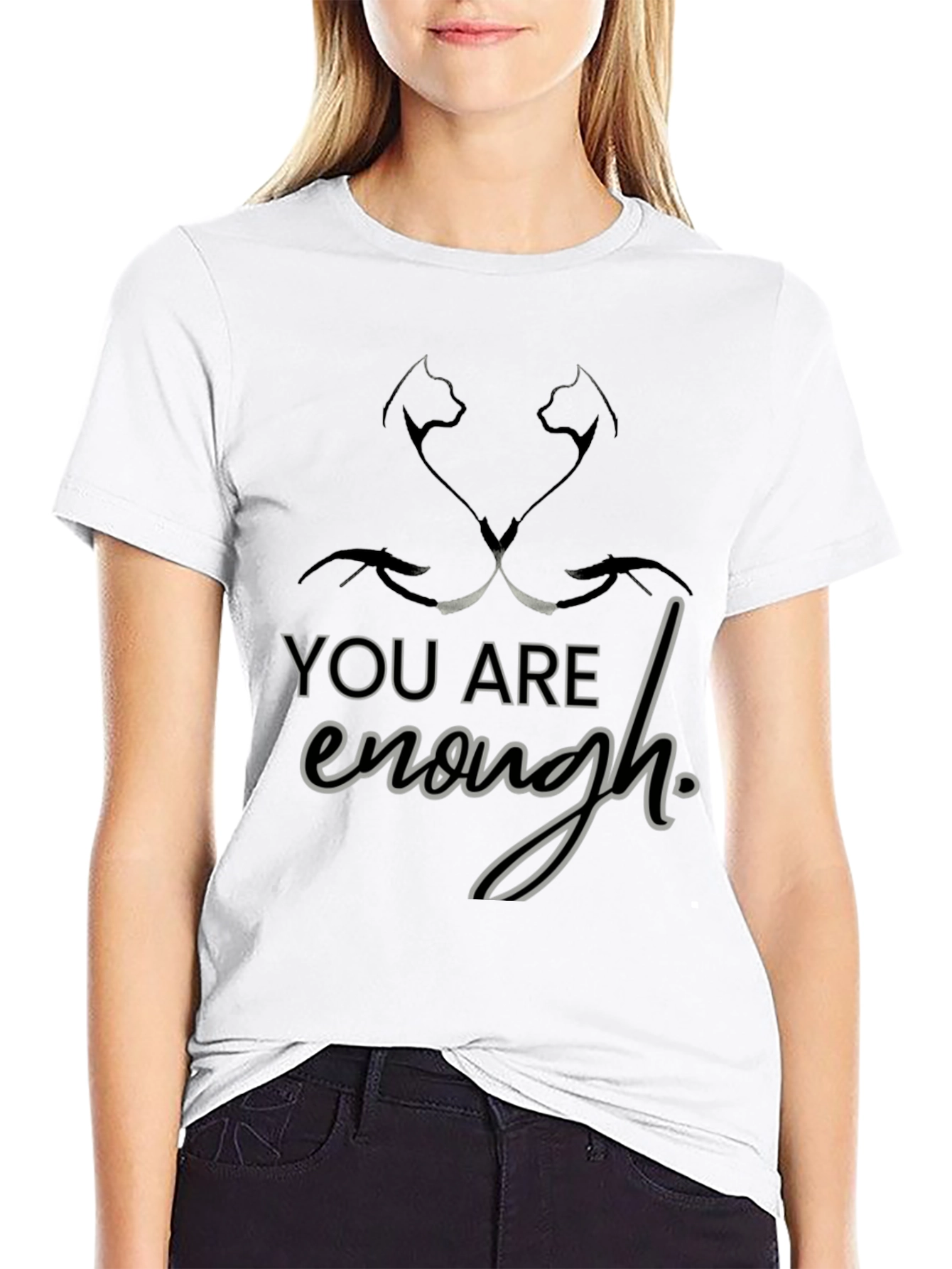 Black You Are Enough T-Shirt view 9