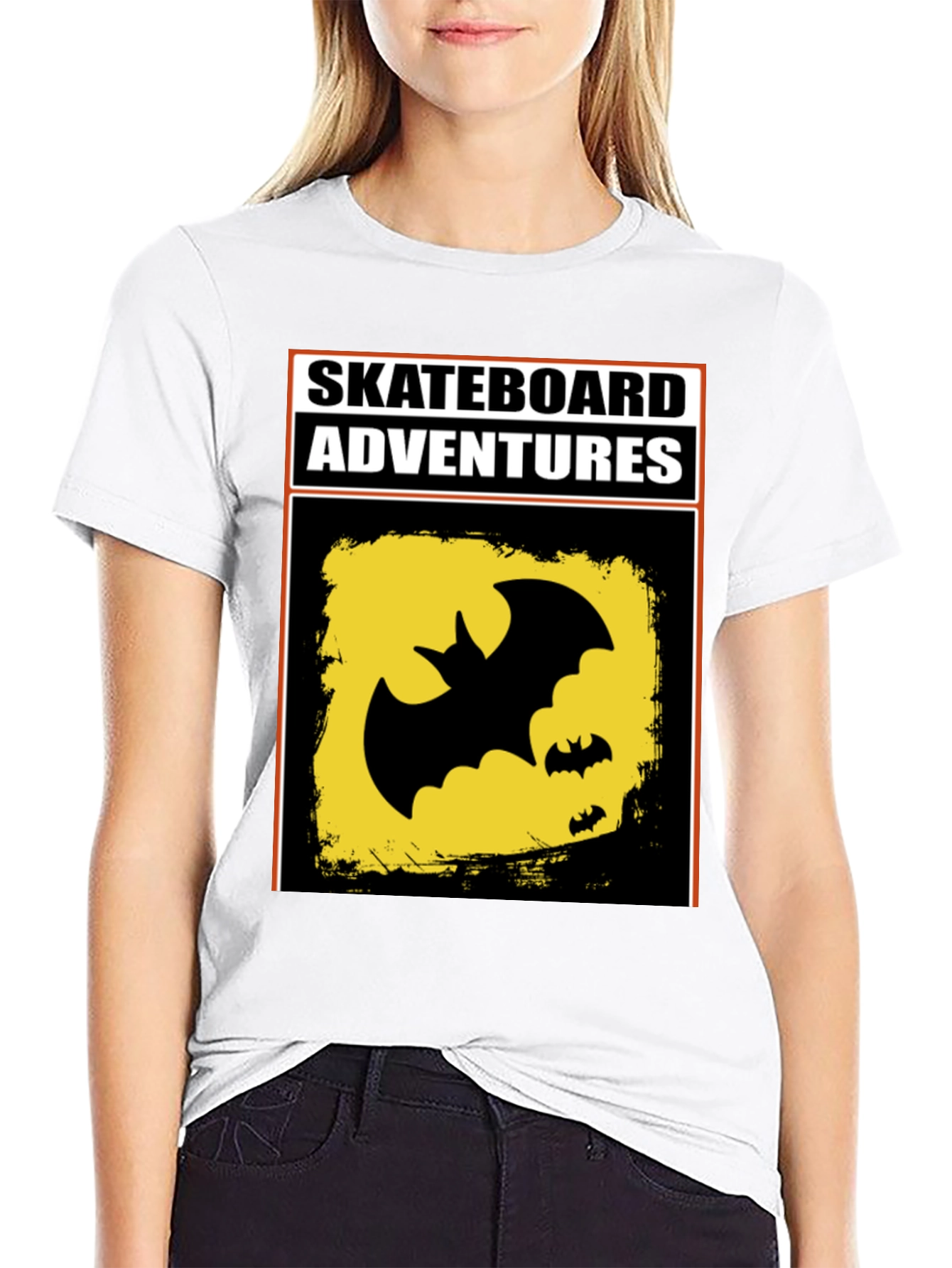 Black Skateboard Adventures Bat T-Shirt - Black view 9