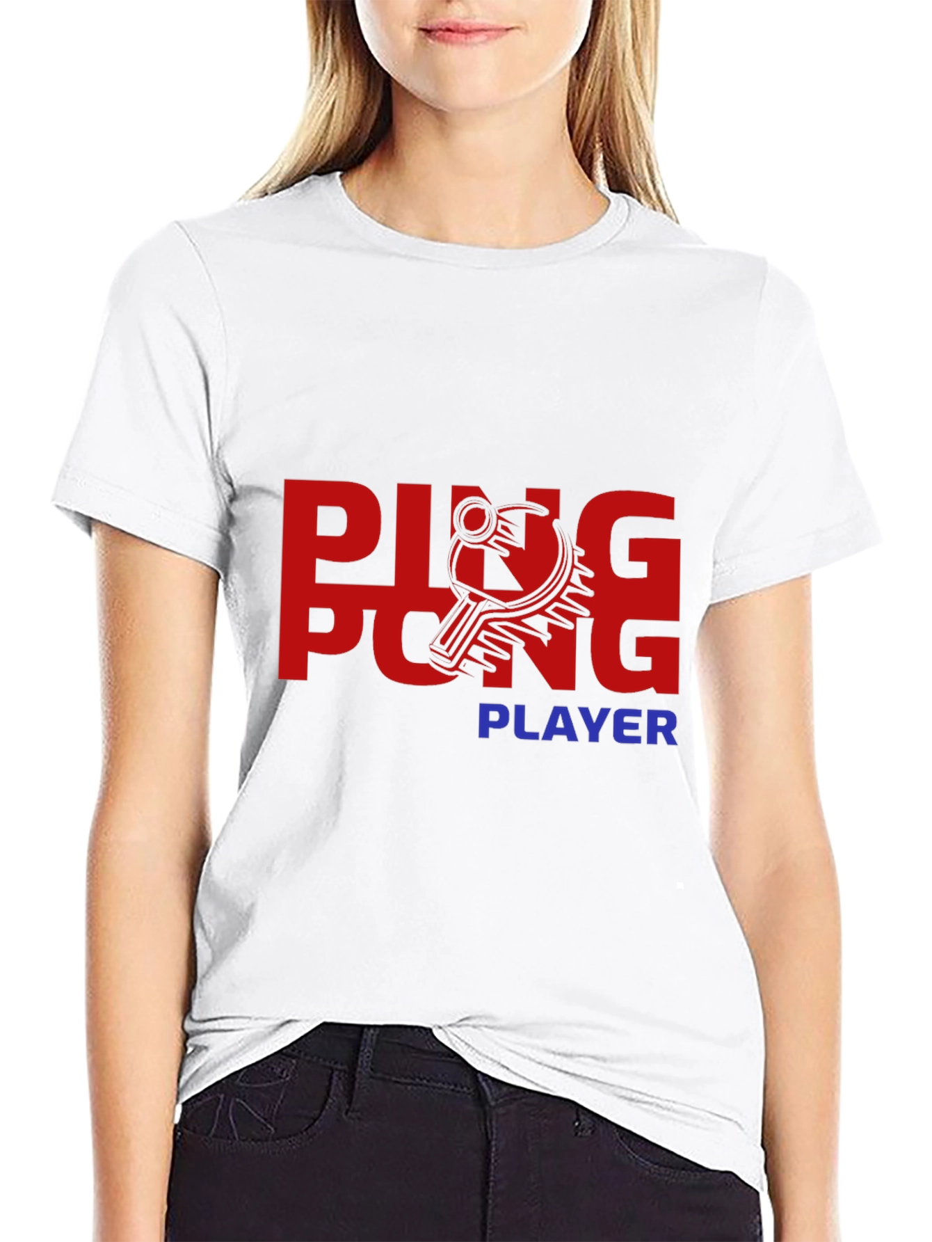 Black Ping Pong Player Graphic Tee - Stylish & Comfortable view 9