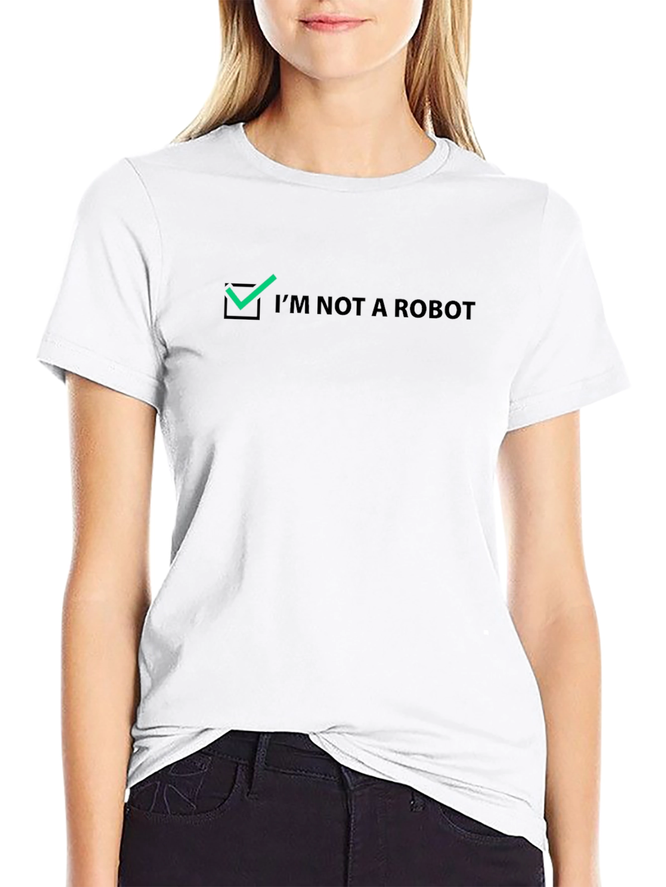 Black I'm Not A Robot Novelty Graphic Tee view 9