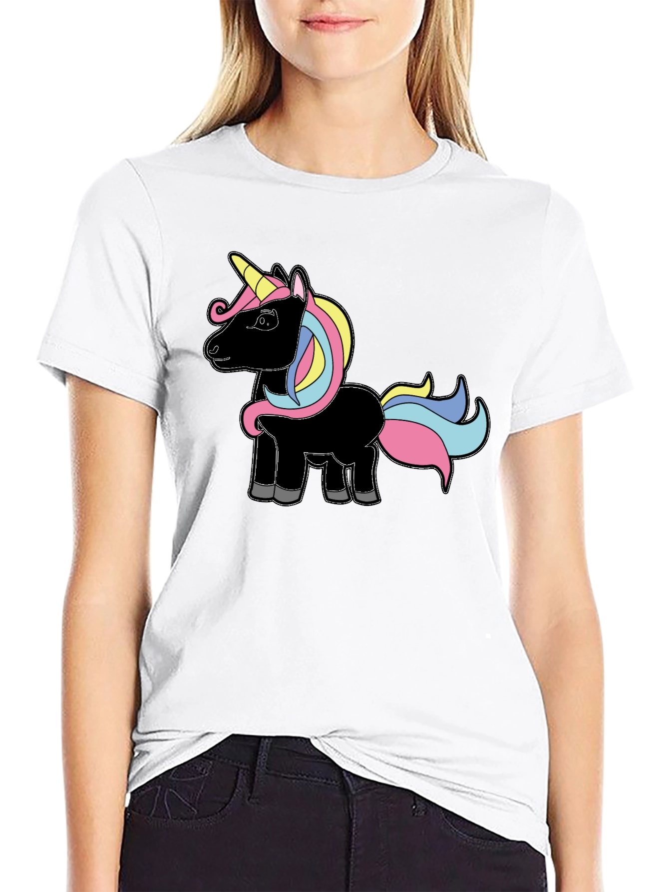 Unicorn Graphic Tee - Fun Black T-Shirt - 9