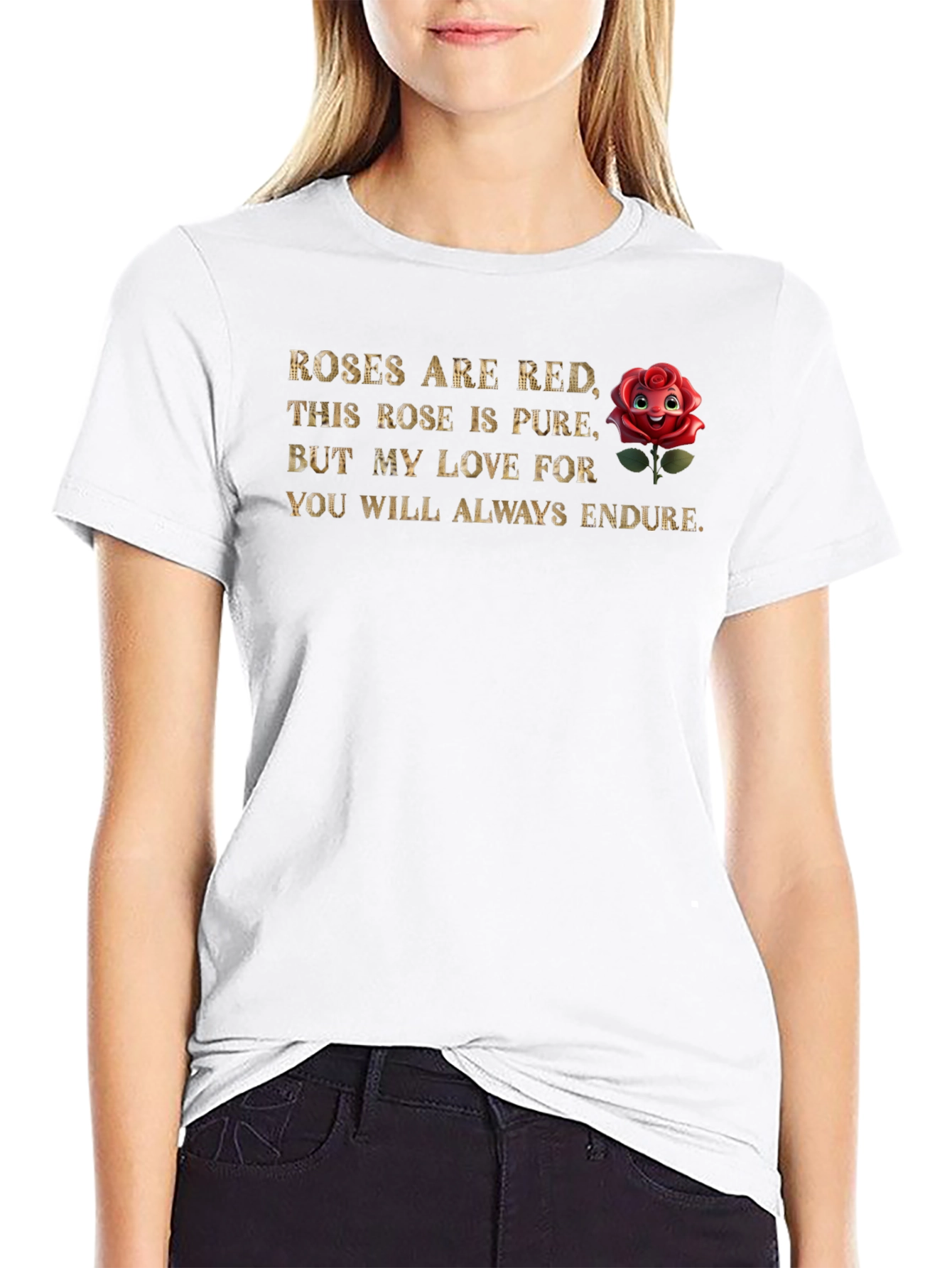 Black Romantic Rose Poem Graphic Tee view 9