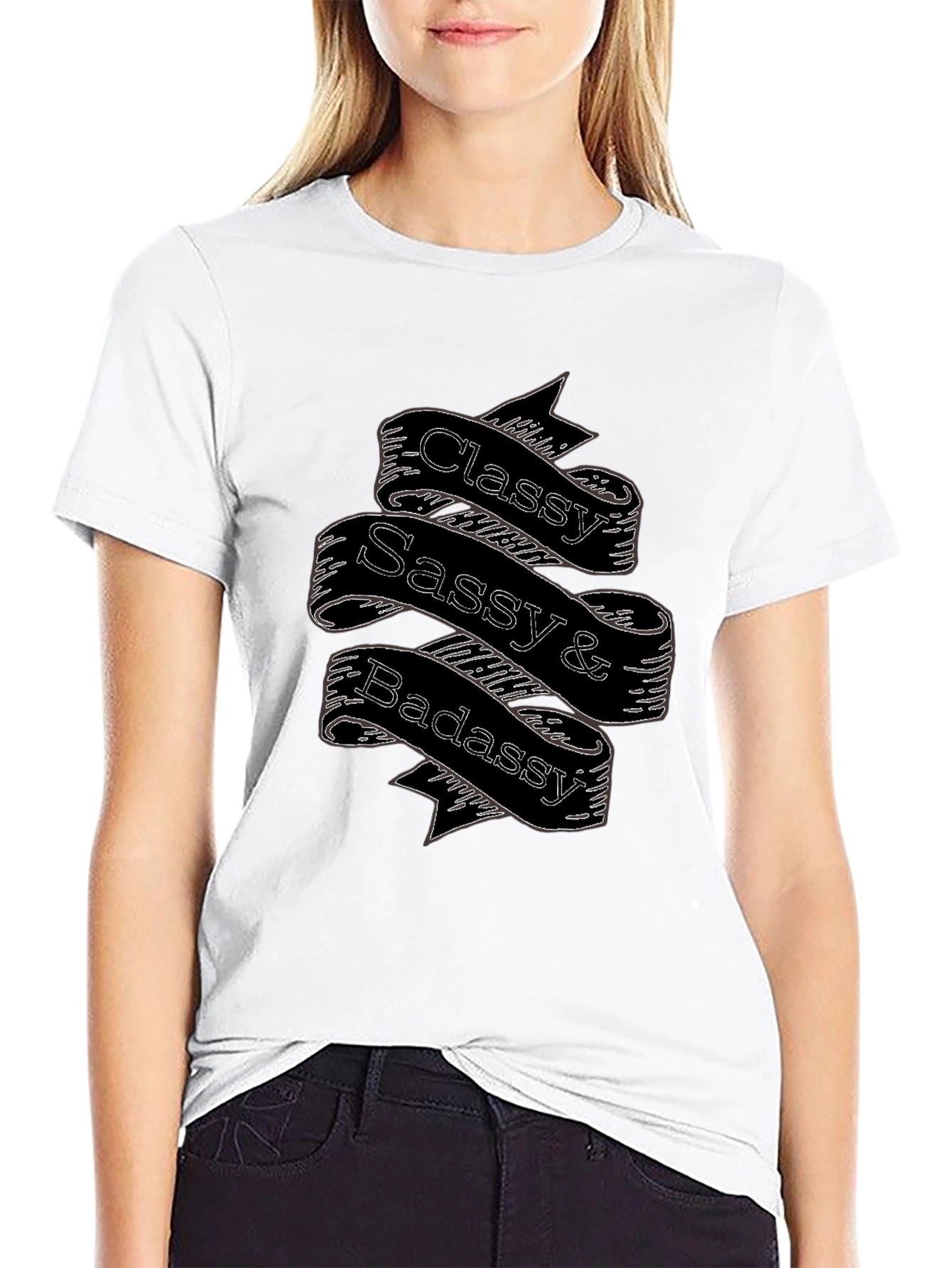 Black Classy Sassy Badassy Black T-Shirt view 9