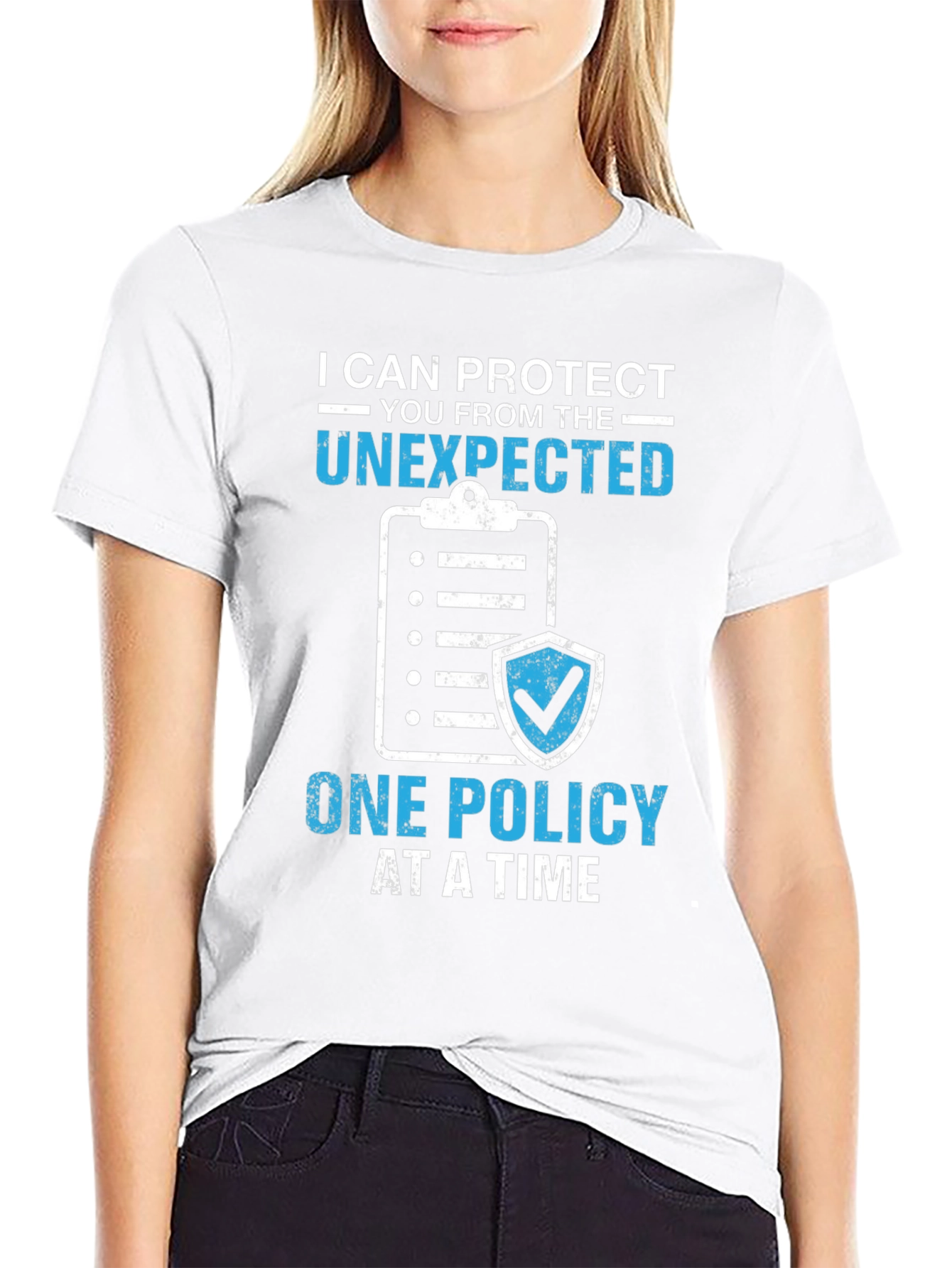 Black Protect the Unexpected Insurance Policy T-Shirt view 9
