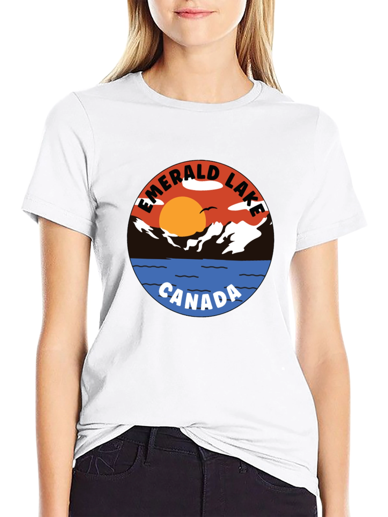 Black Emerald Lake Canada Graphic Tee view 9