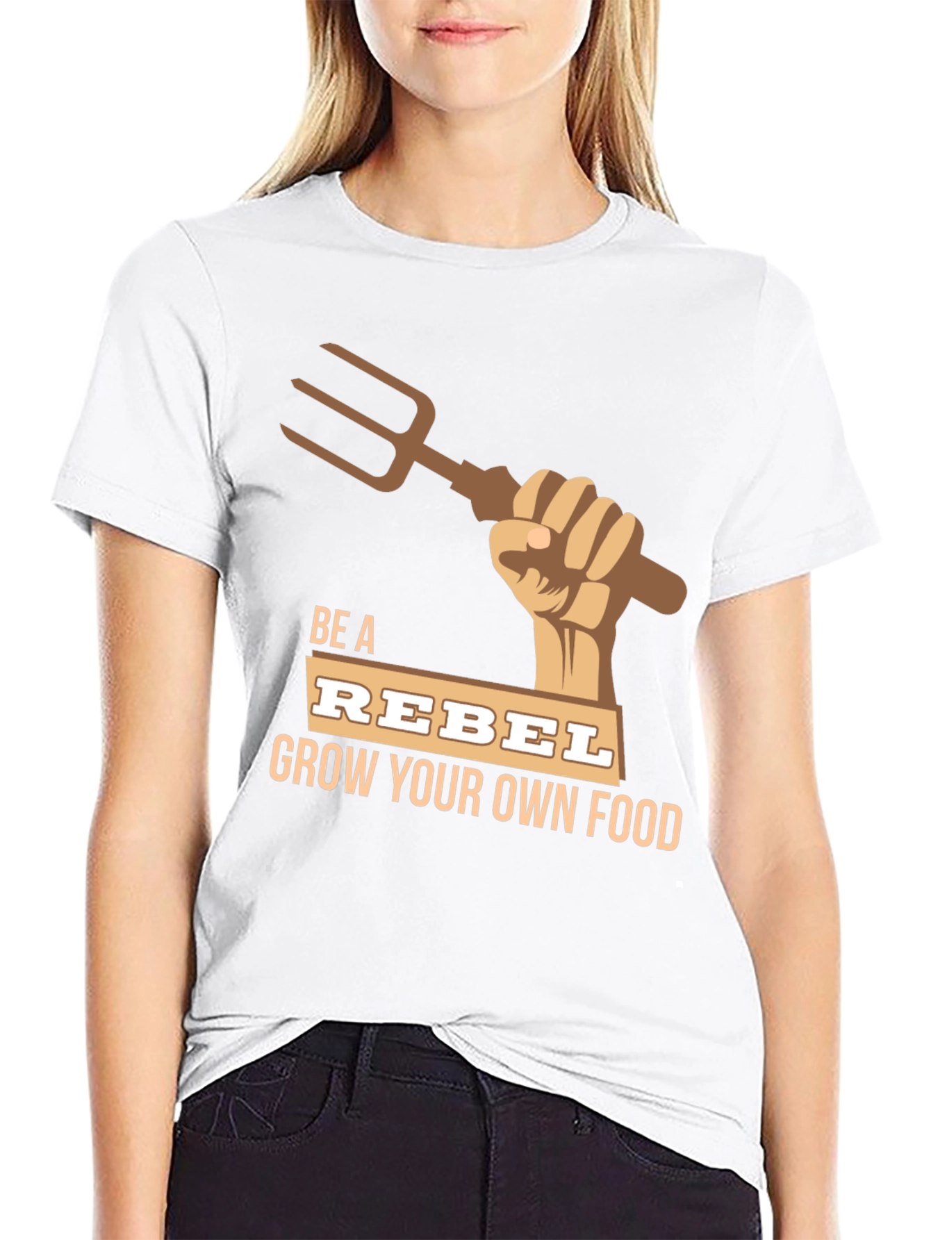 Black Be A Rebel Grow Your Own Food T-Shirt view 9