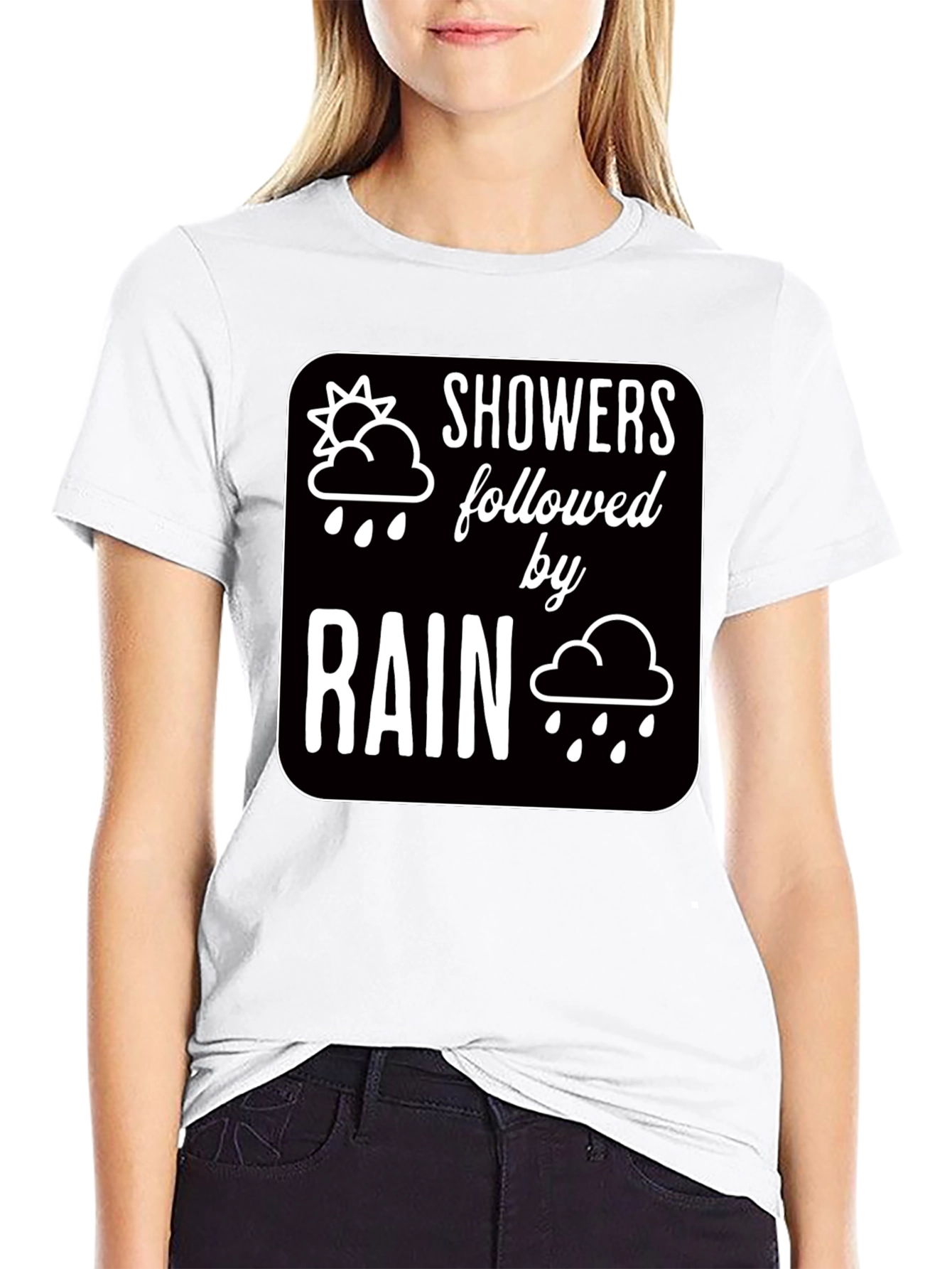 Black Showers Followed by Rain Graphic Black T-Shirt view 9