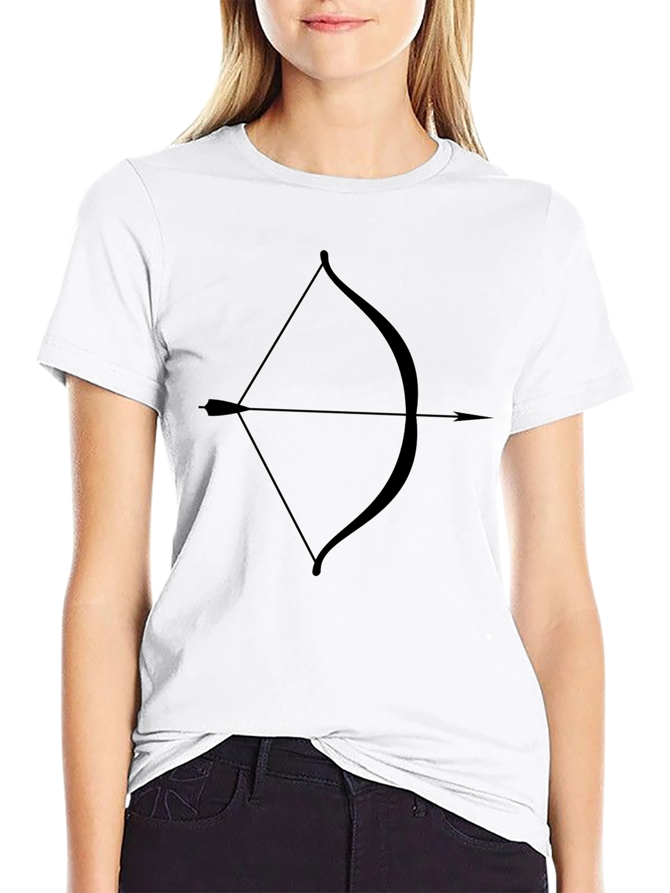 Black Archer Tee: Black Bow & Arrow Graphic T-Shirt view 9