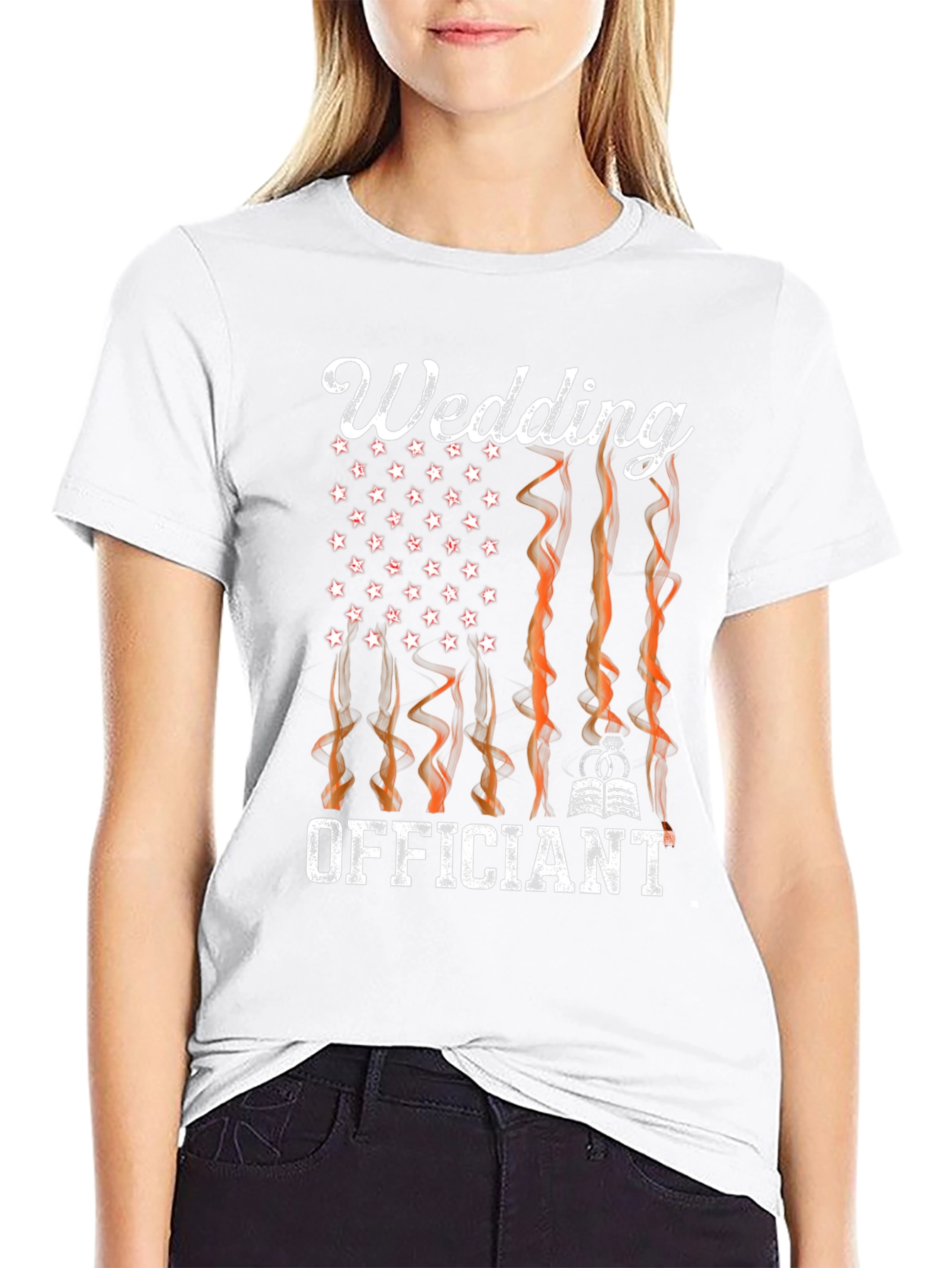 Wedding Officiant Graphic Tee - American Flag Design - 9