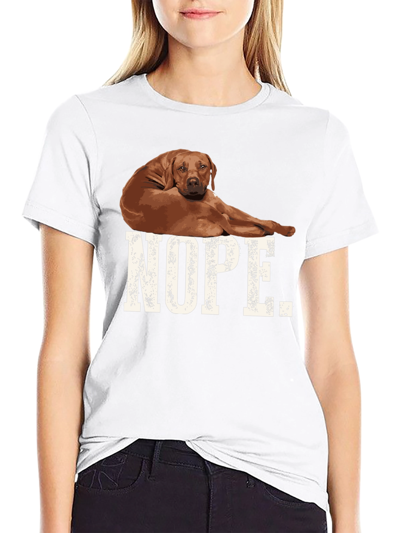 Black Nope Dog Graphic T-Shirt Black view 9