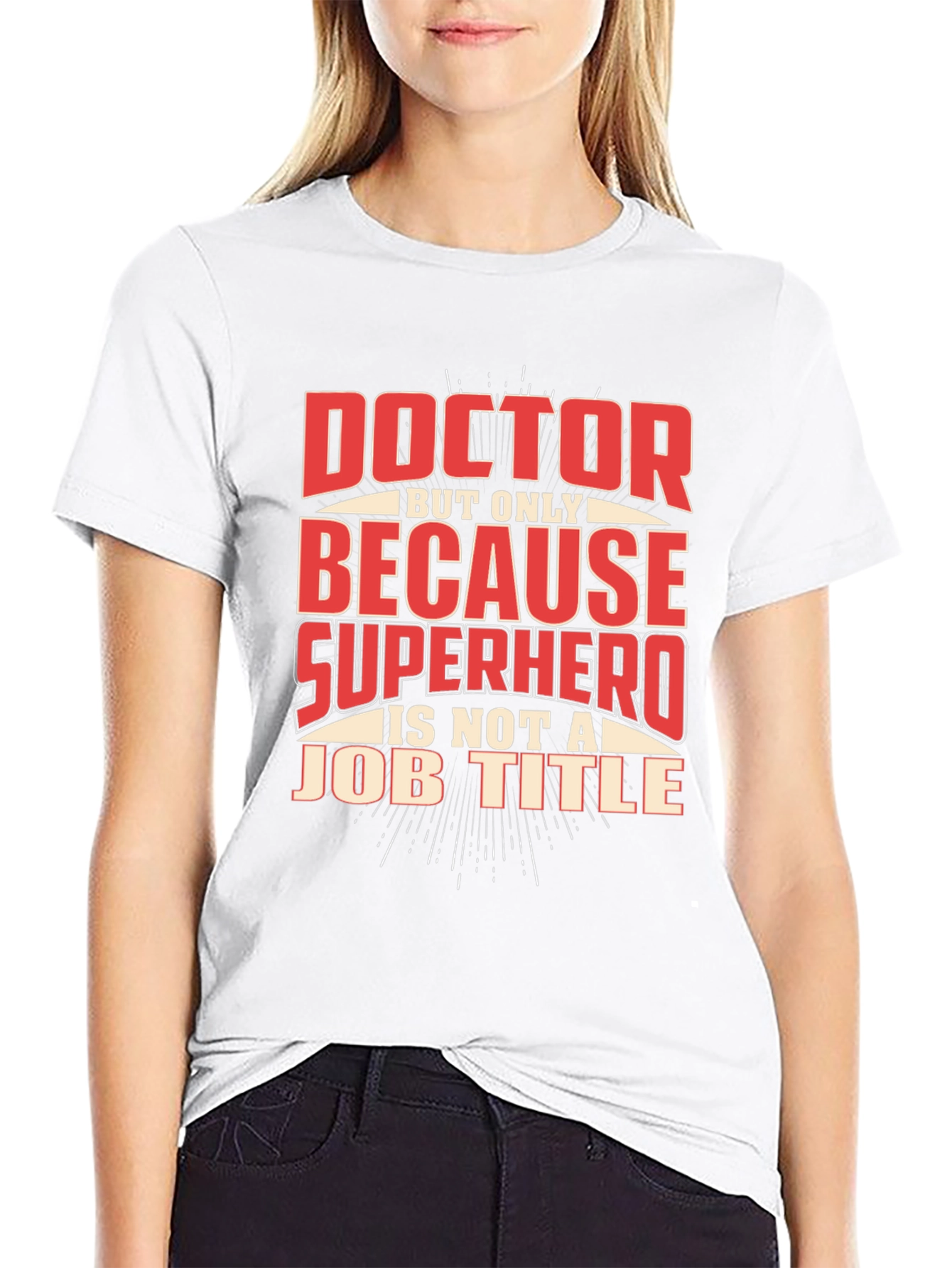 Black Doctor Superhero Job Title Novelty T-Shirt view 9