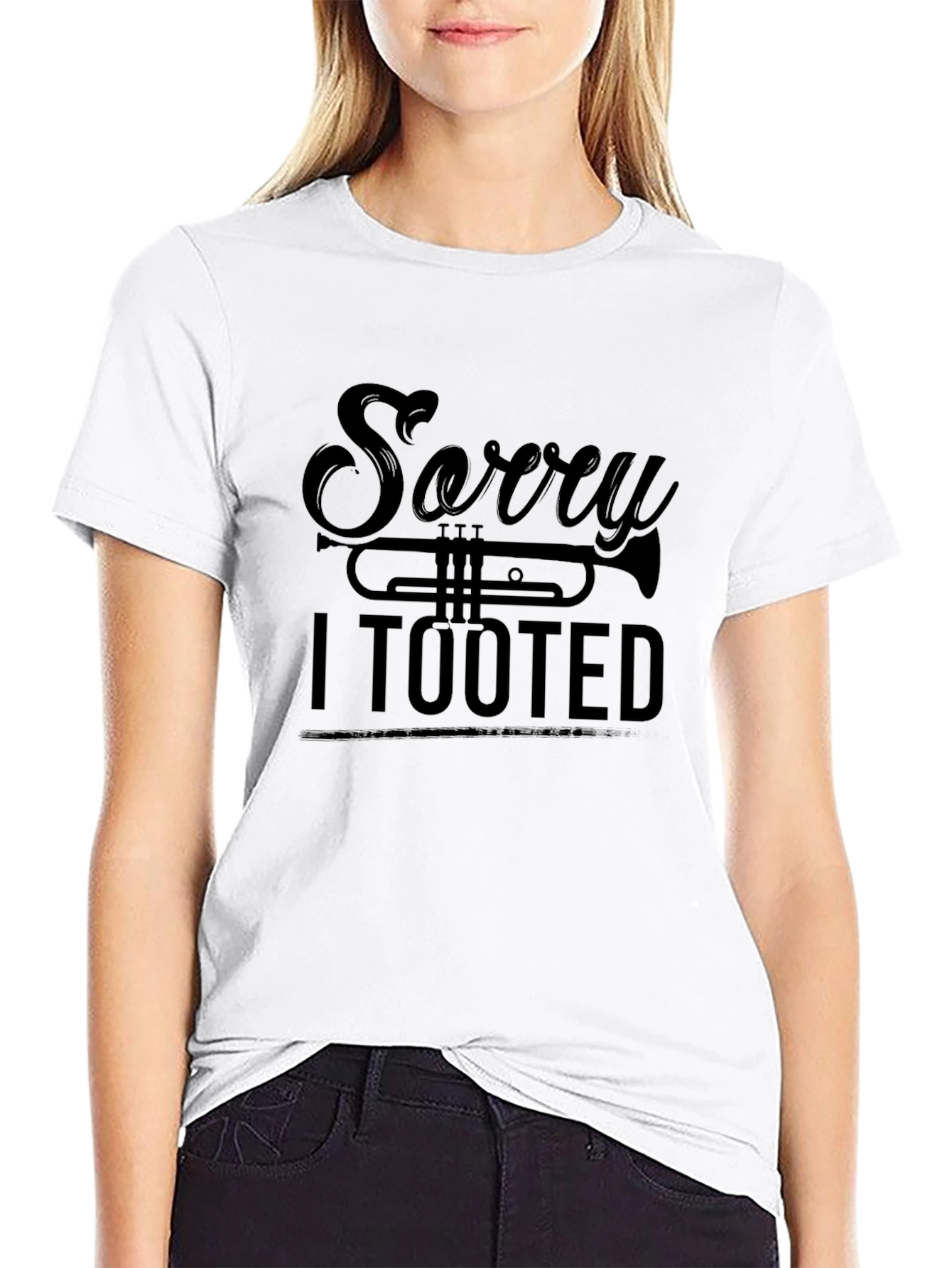 Black Sorry I Tooted - Trumpet Funny T-Shirt view 9