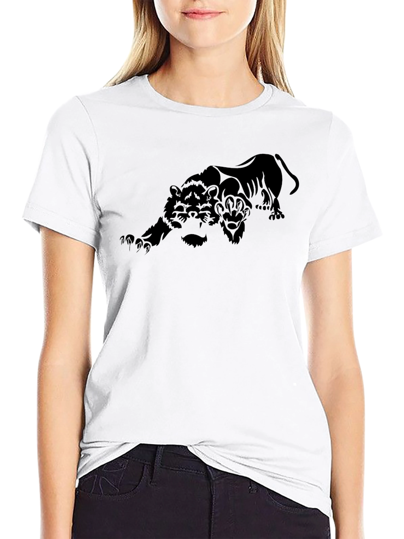 Black Black Panther Graphic Print Tee view 9