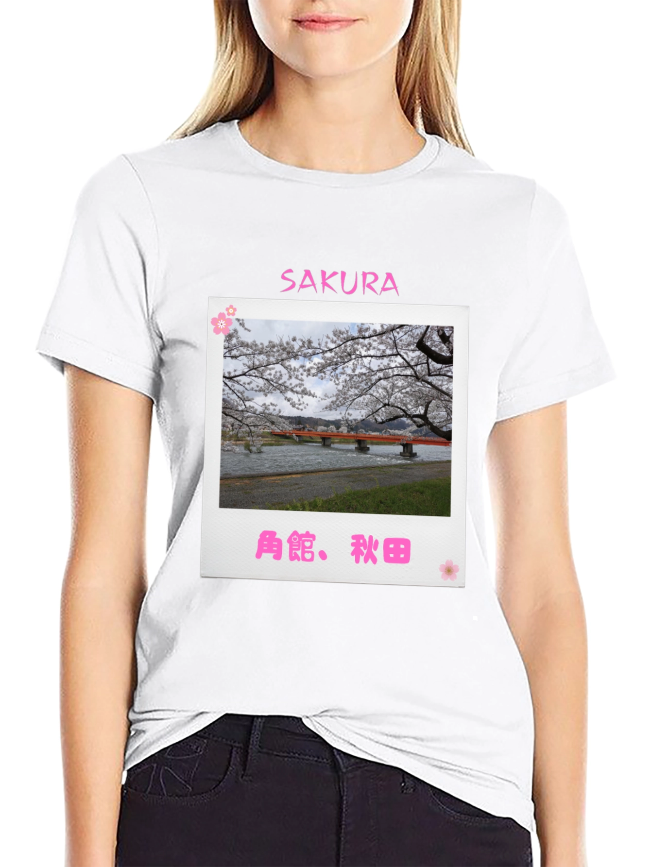 Black Sakura Bridge Black T-Shirt view 9
