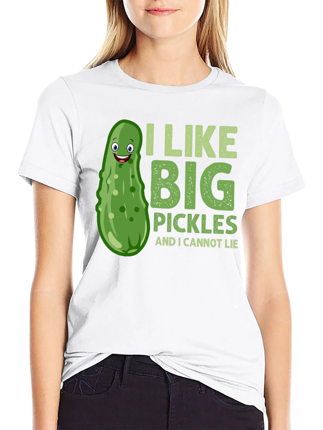 Black Funny Pickle T-Shirt - I Like Big Pickles Tee view 9