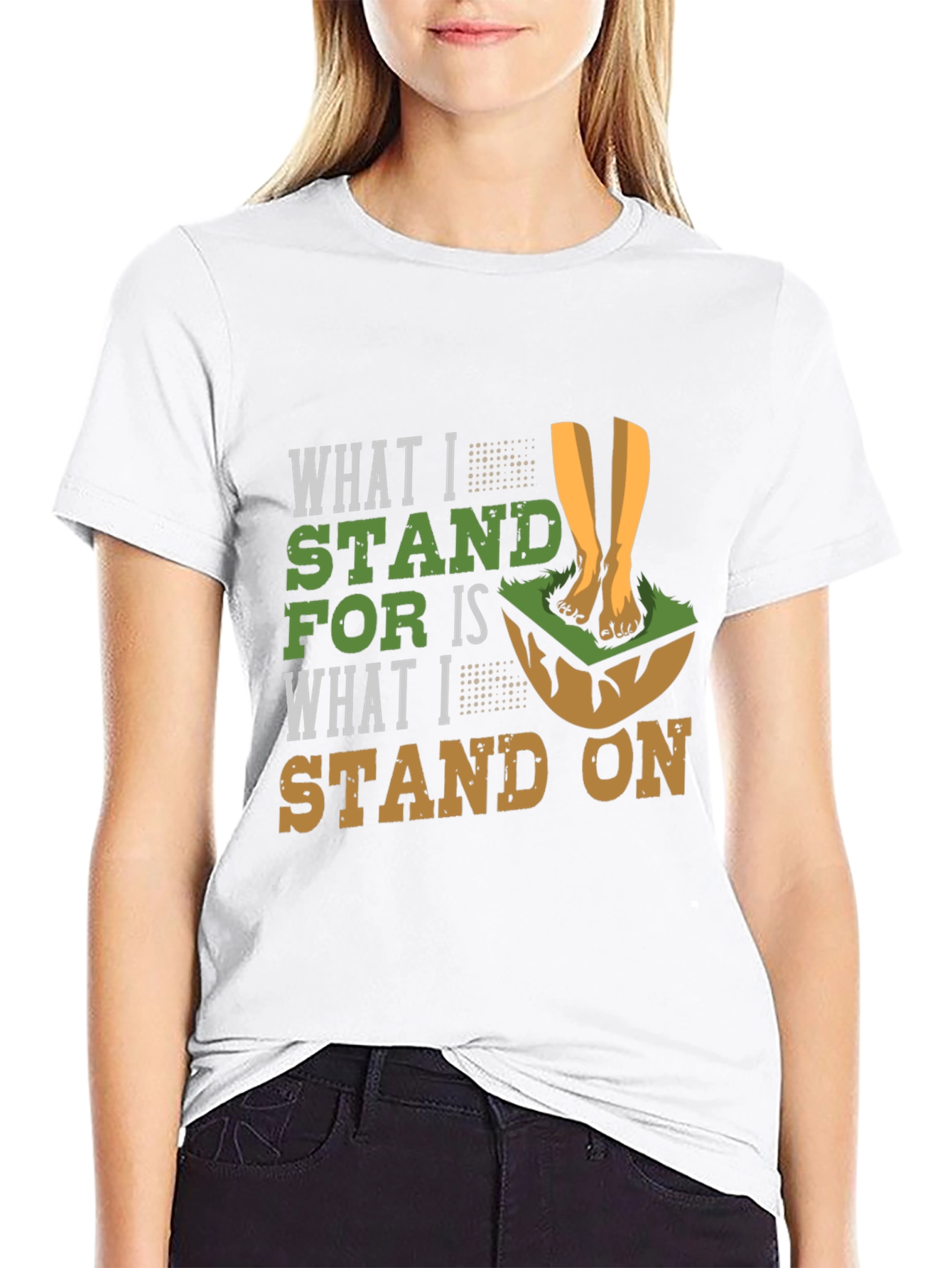 Black What I Stand For Graphic Tee view 9