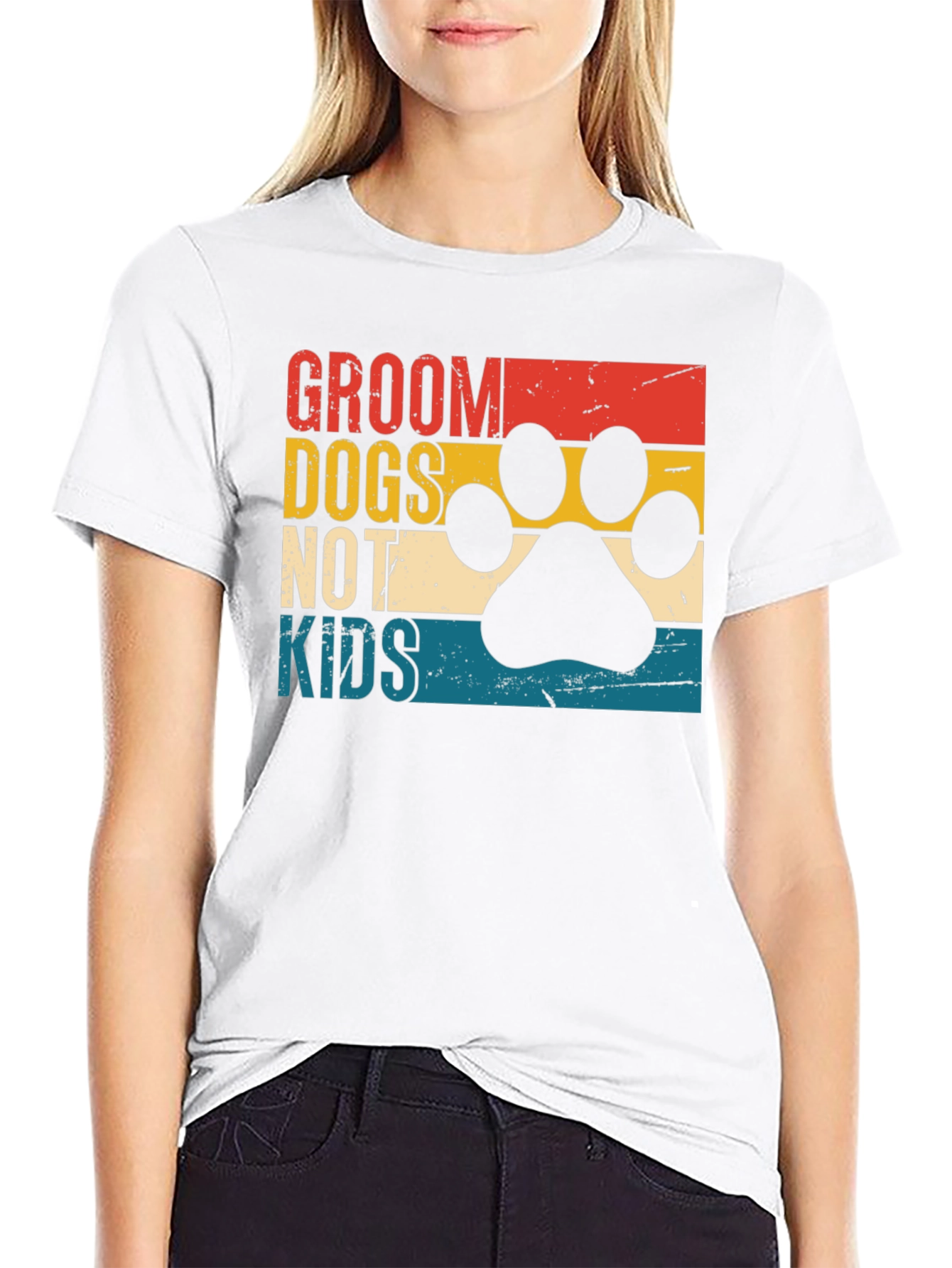 Black Groom Dogs Not Kids Tee - Funny Dog Lover Shirt view 9