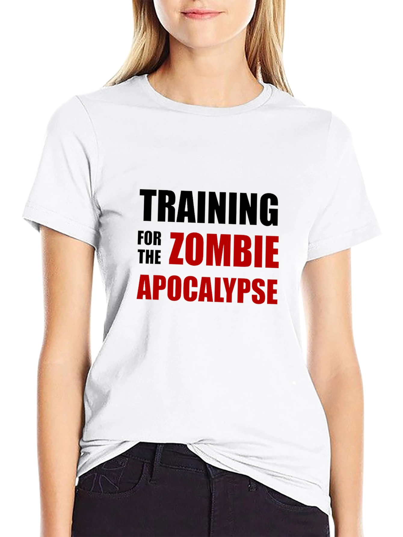 Black Zombie Apocalypse Training Black T-Shirt view 9