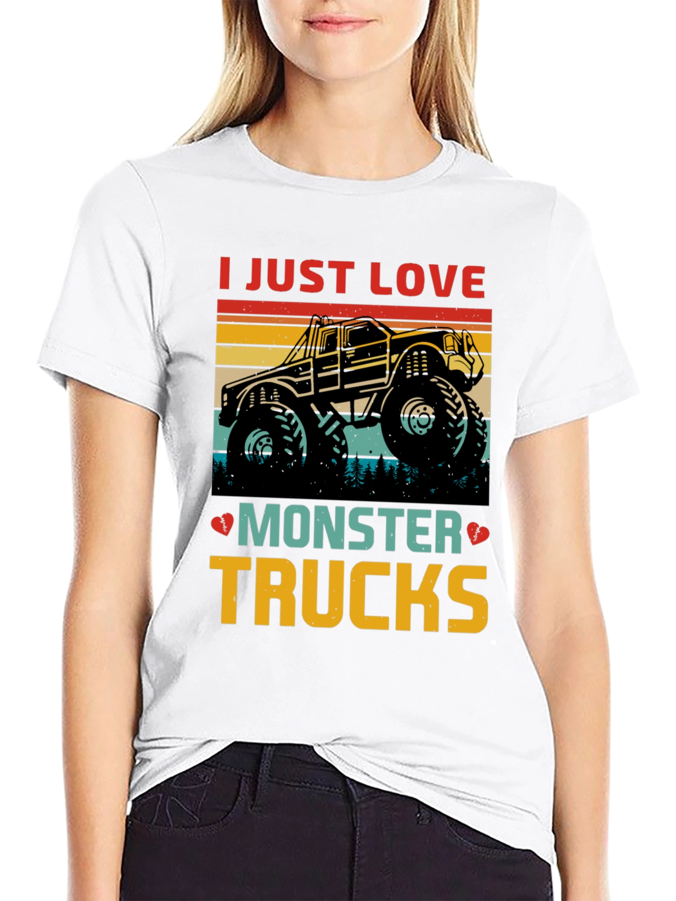 Black Monster Truck Lover Graphic T-Shirt view 9