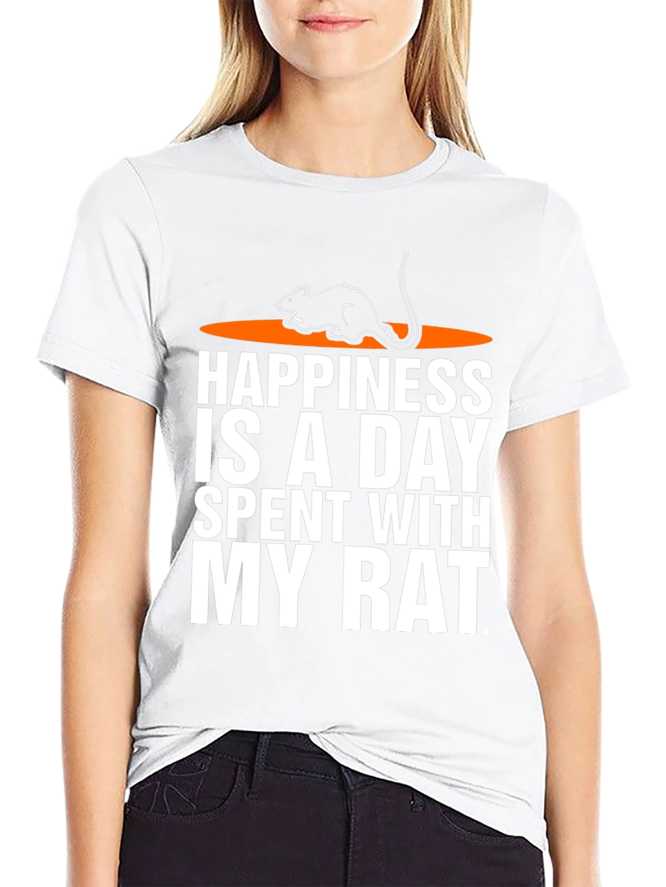 Black Happiness is a Day Spent with My Rat T-Shirt view 9