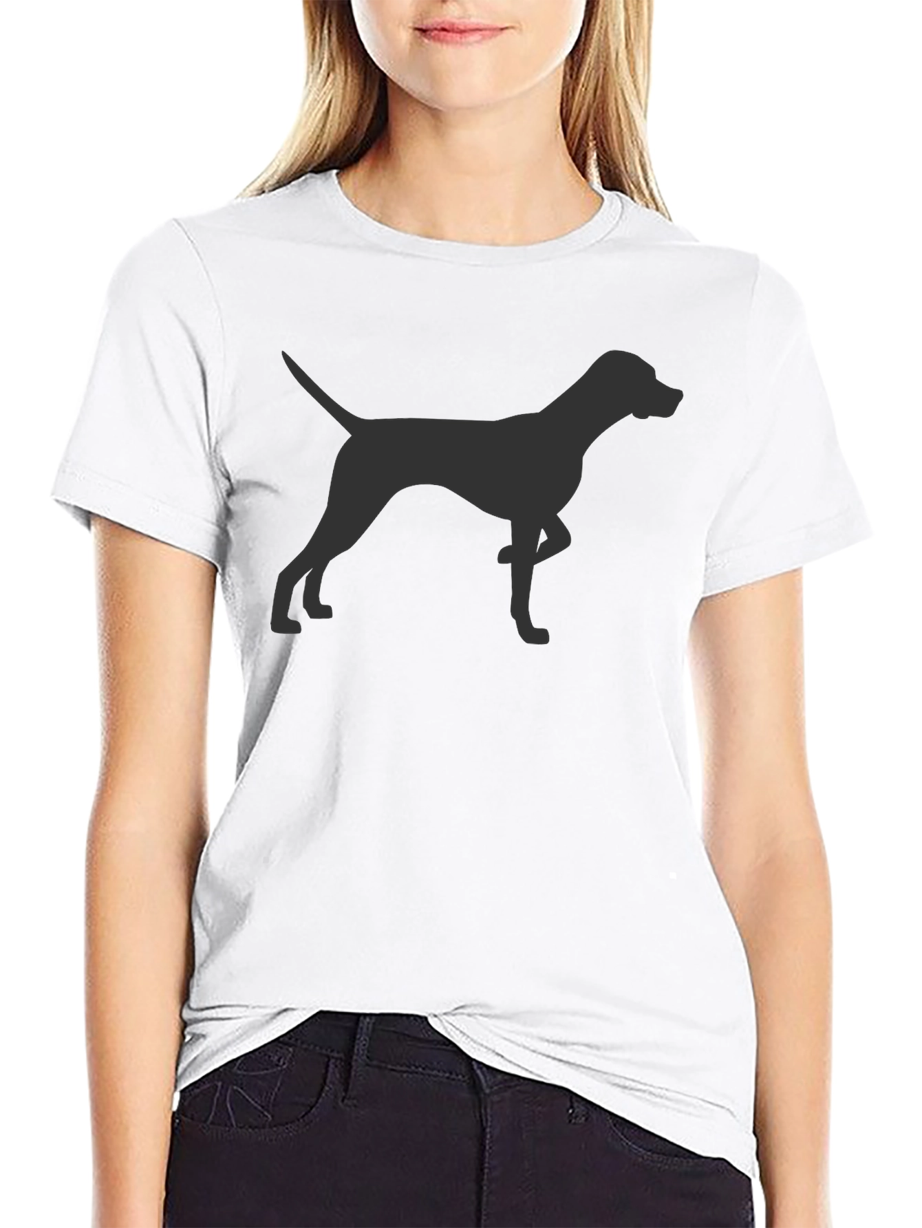 Black Black Dog Silhouette Graphic Tee view 9