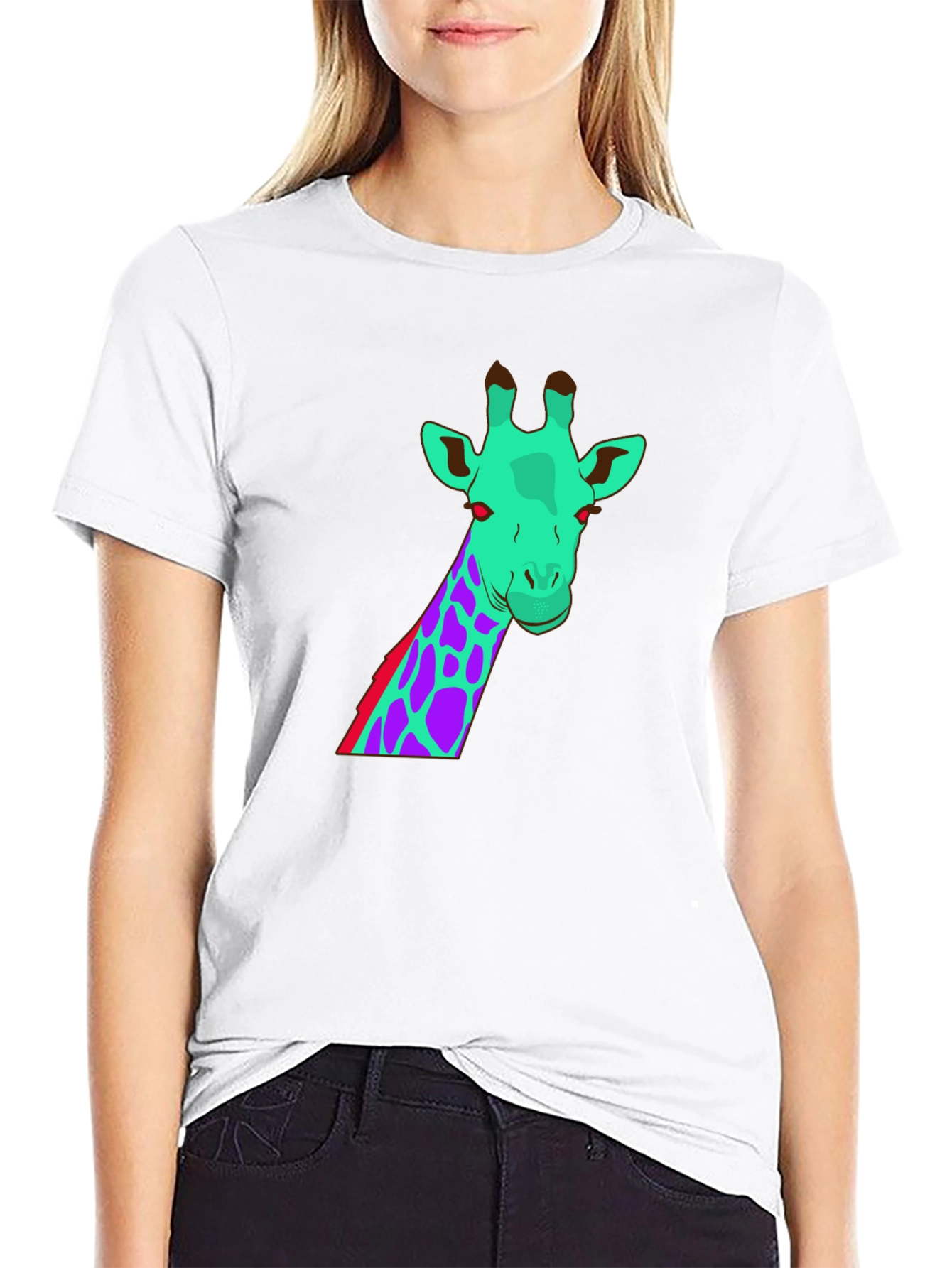 Black Funky Giraffe Graphic Tee - Unique Design view 9
