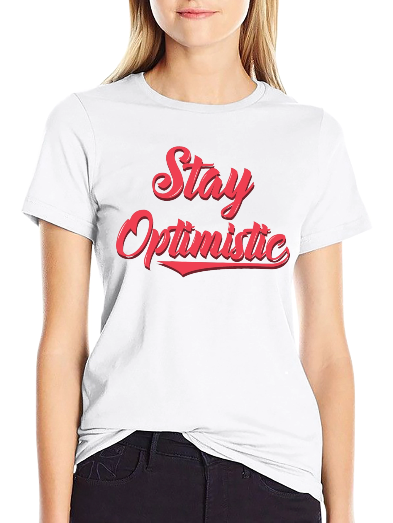 Black Stay Optimistic T-Shirt - Black view 9