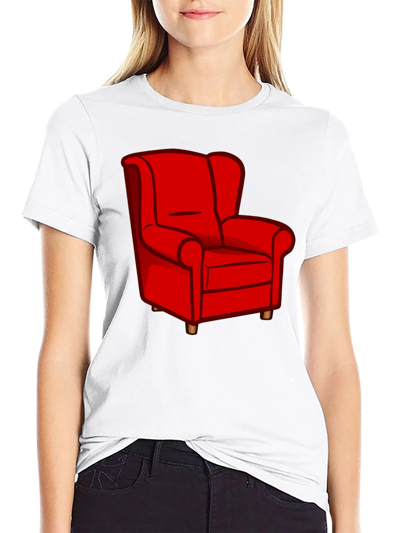 Black Red Chair Graphic Tee - Stylish Comfort view 9