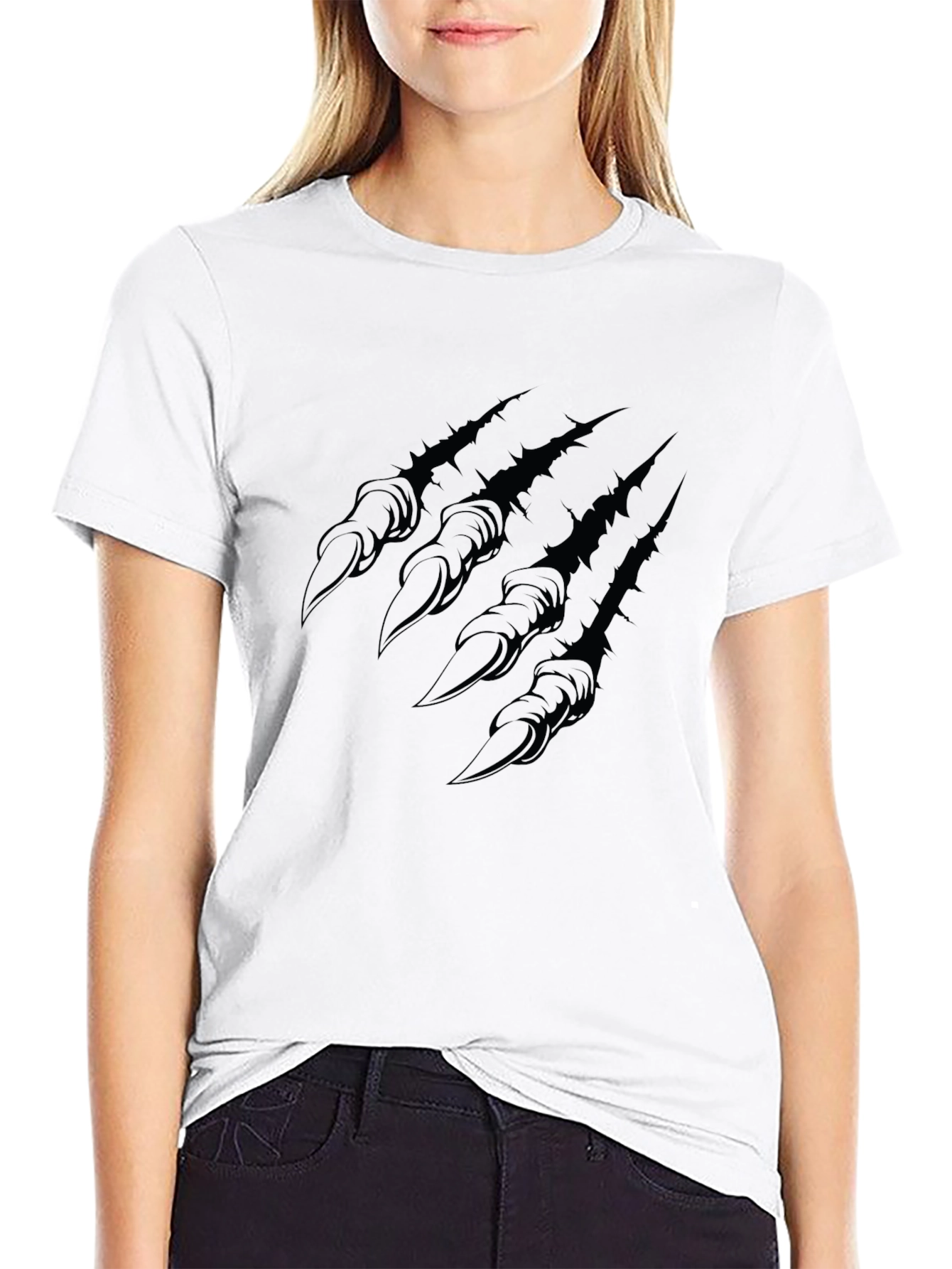 Black Claw Scratch Graphic Print T-Shirt view 9