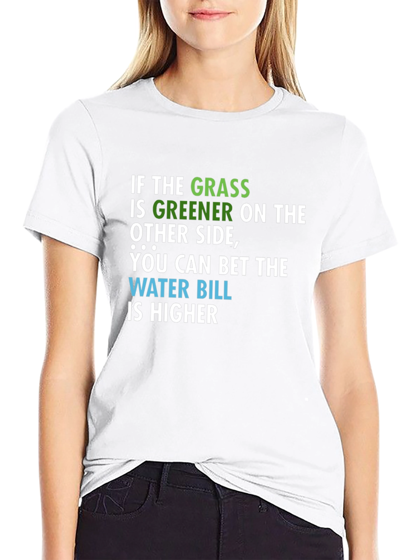 Black Greener Grass Water Bill Graphic T-Shirt view 9