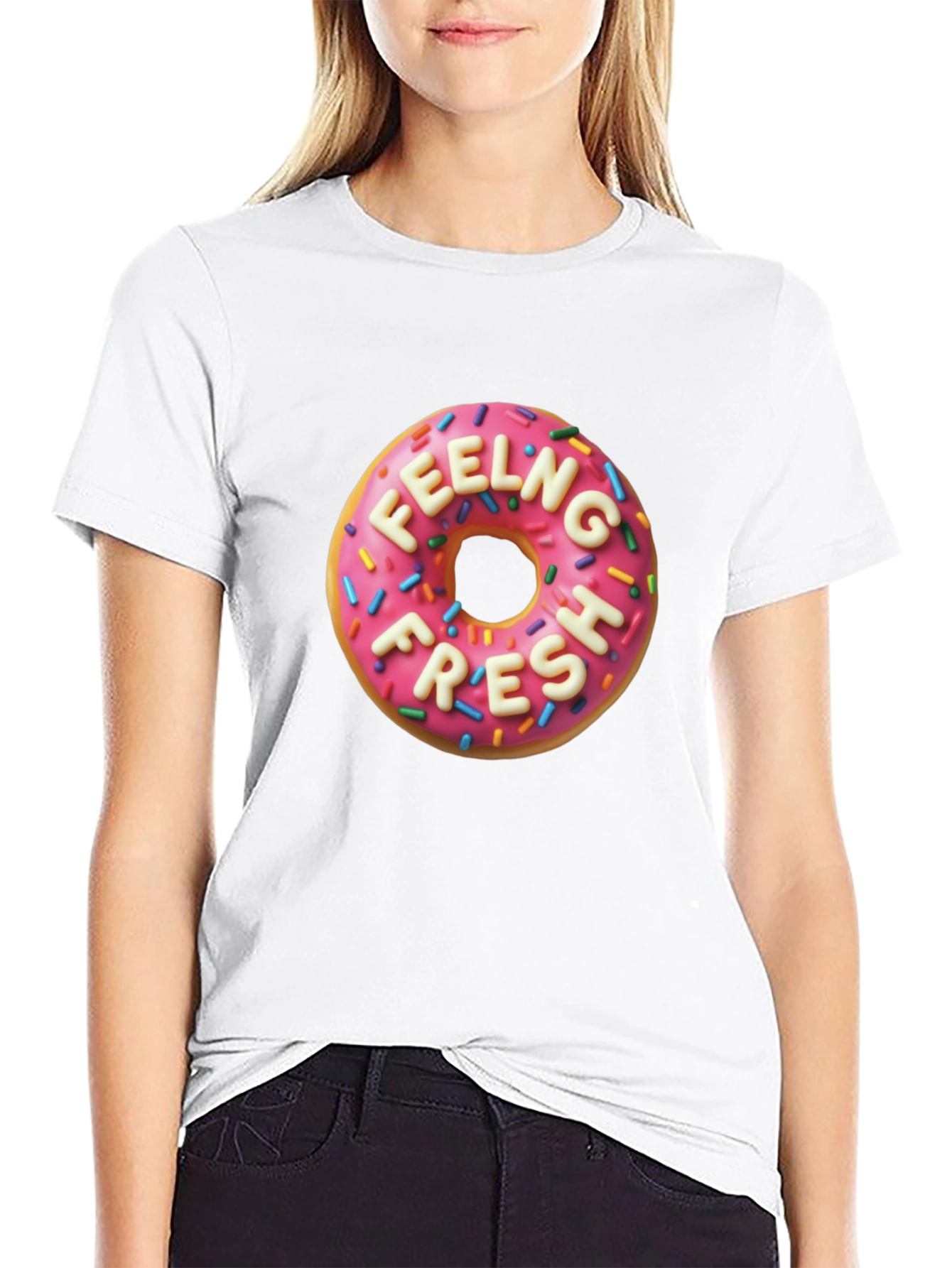 Black Feeling Fresh Donut Graphic Tee - Stylish & Comfortable view 9