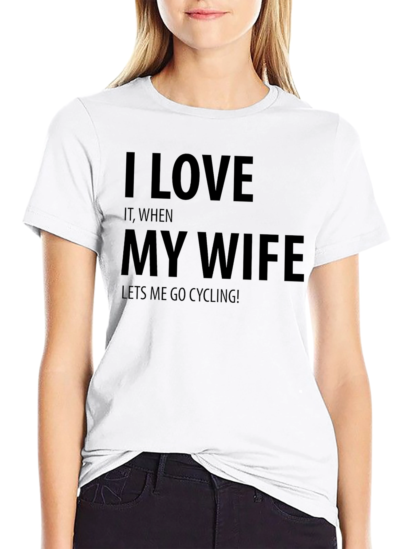 Black I Love My Wife Cycling T-Shirt view 9