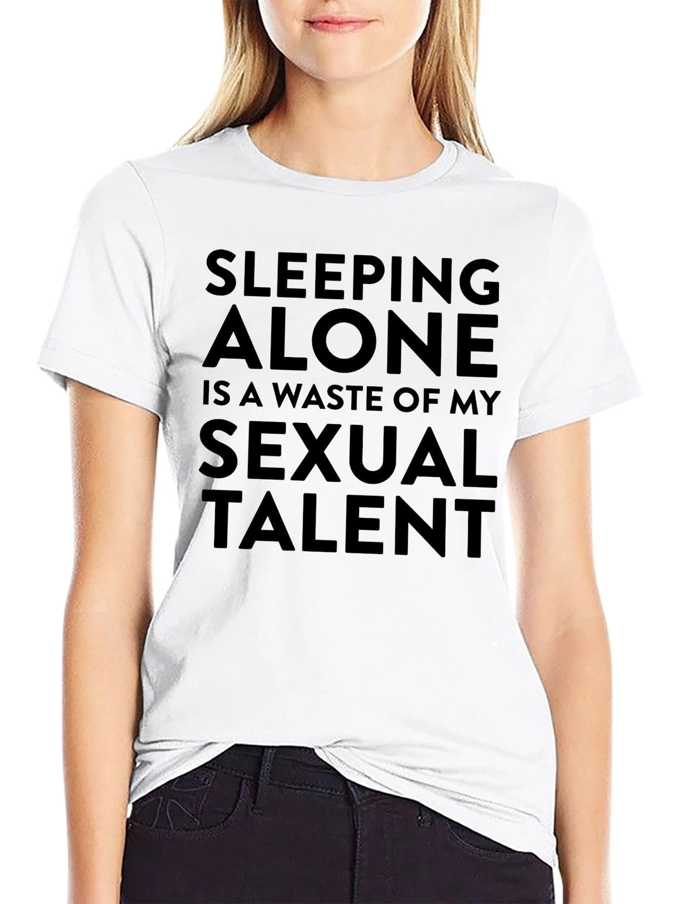 Black Sleeping Alone Sexual Talent Tee view 9