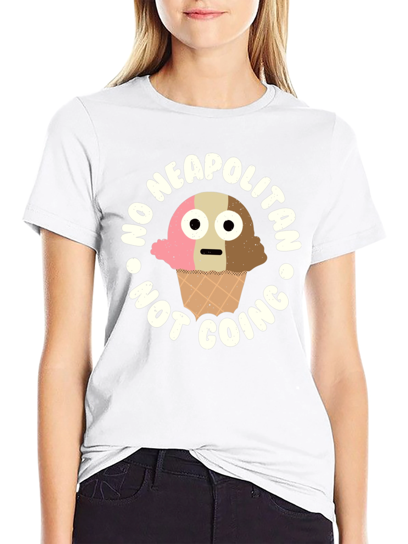 Black Funny Neapolitan Ice Cream Graphic T-Shirt view 9