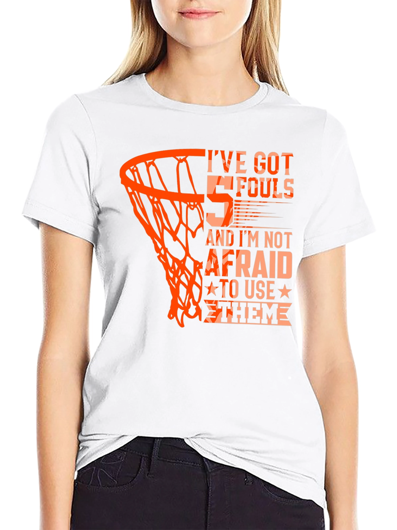 Black Basketball '5 Fouls' Graphic T-Shirt view 9