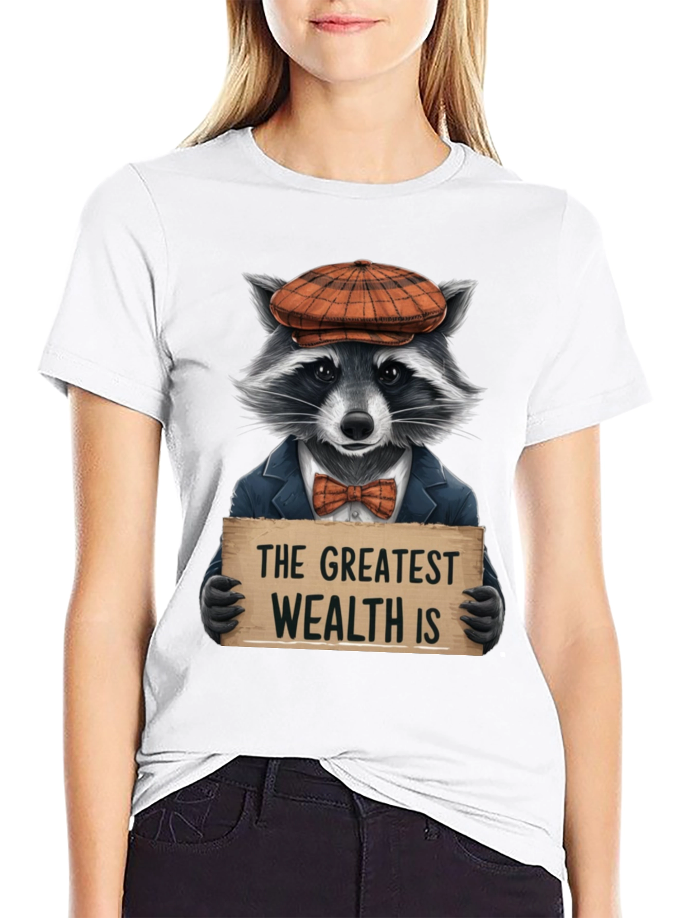 Black The Greatest Wealth Raccoon T-Shirt view 9