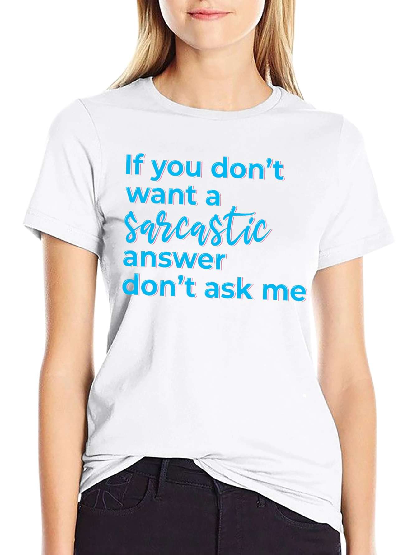 Black Sarcastic Answer Tee - Funny Graphic T-Shirt view 9