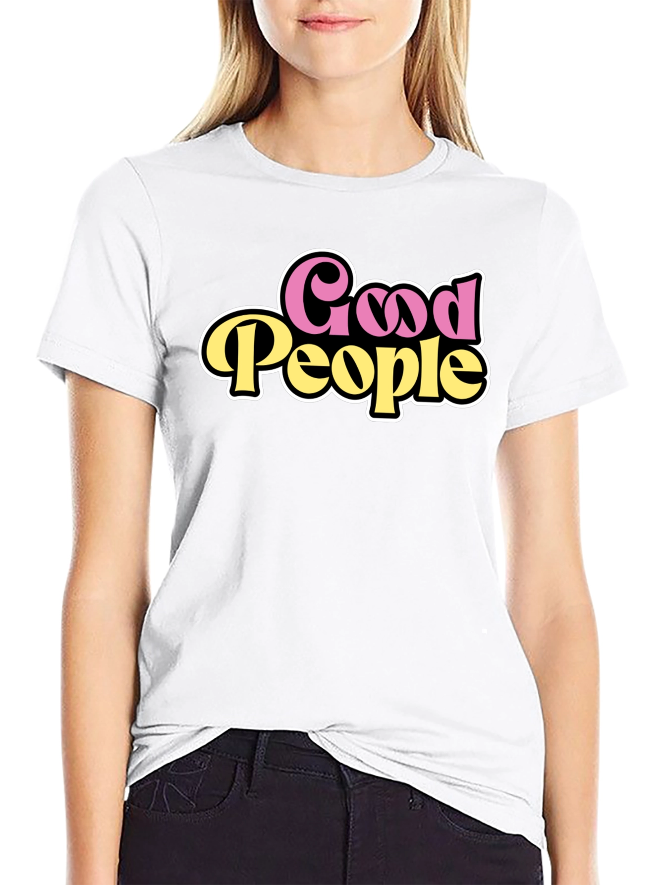 Black Good People Graphic Tee - Retro Style view 9