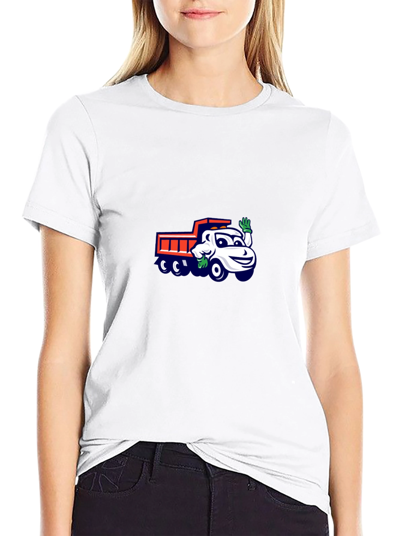 Black Cartoon Truck Graphic Tee - Black T-Shirt view 9