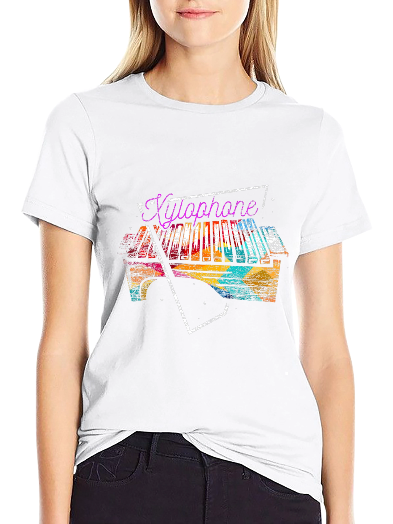 Black Xylophone Graphic Print Tee view 9