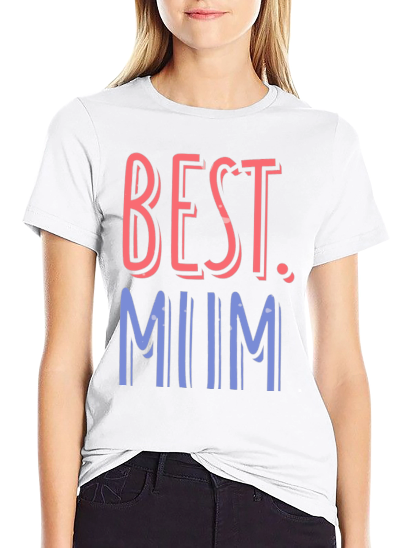 Black Best Mum Graphic Tee - Casual Black T-Shirt view 9