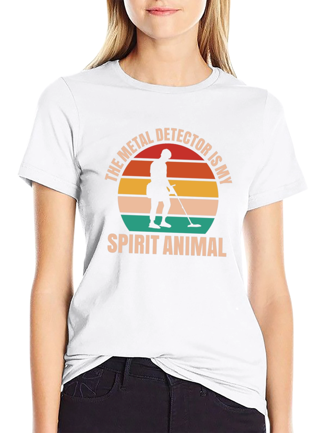 Black Metal Detector Spirit Animal T-Shirt view 9