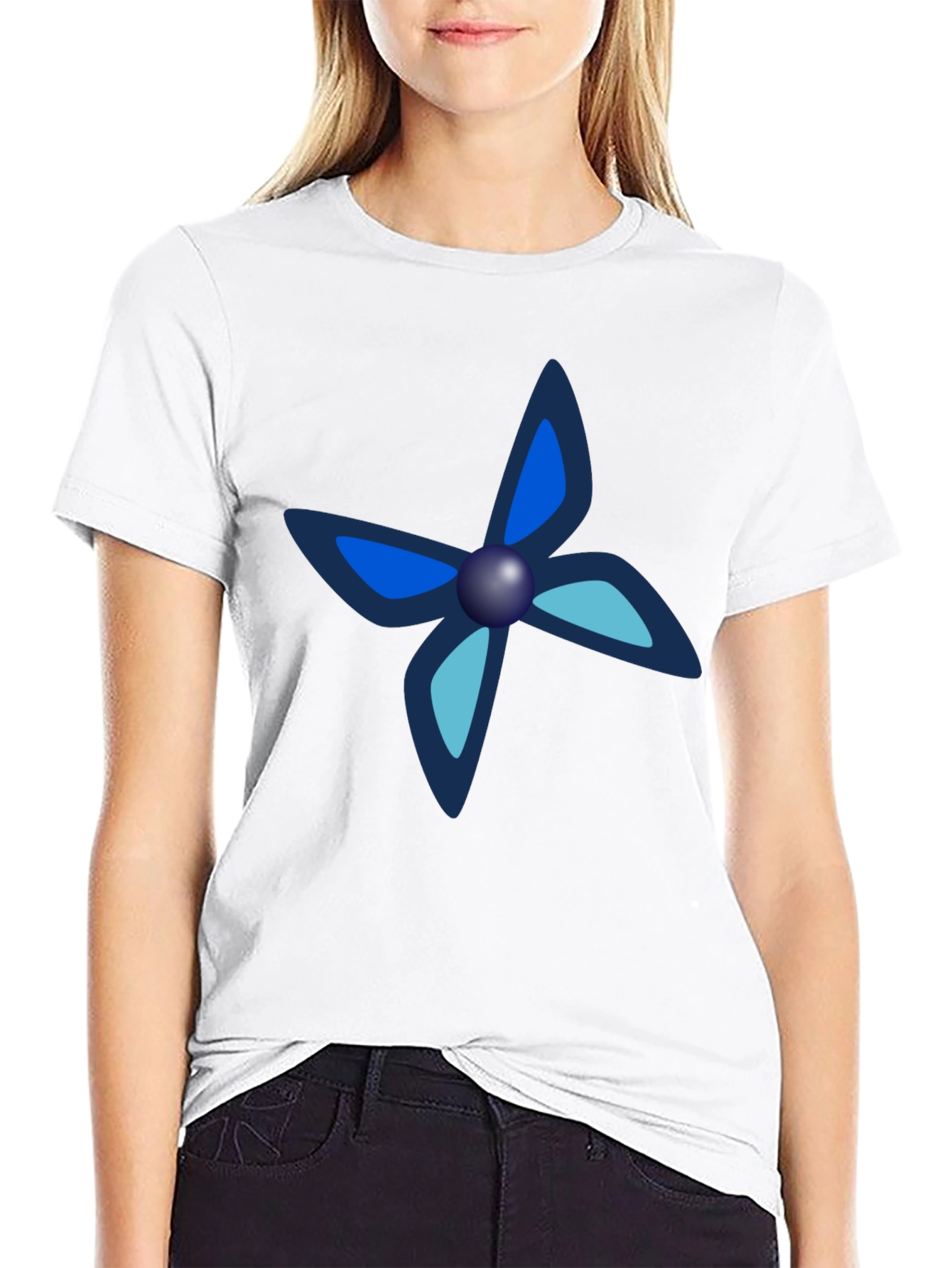 Black Black Tee with Unique Butterfly-Like Design view 9