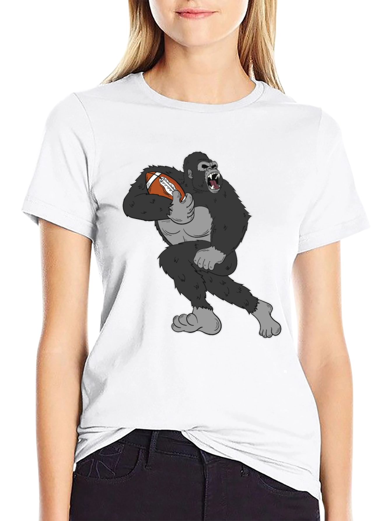 Black Gorilla Football T-Shirt - Black view 9