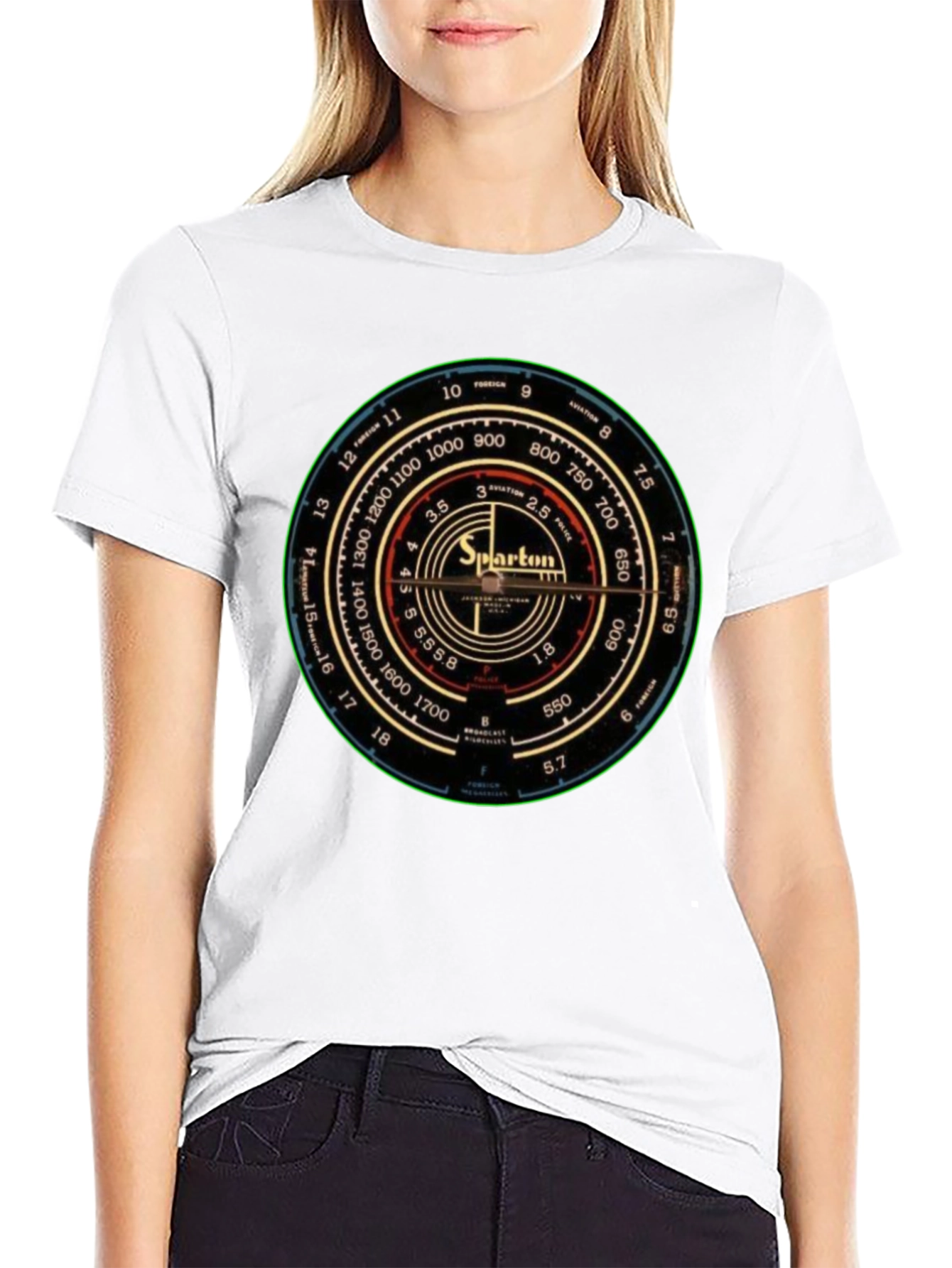 Black Sparton Radio Dial T-Shirt - Vintage Design view 9