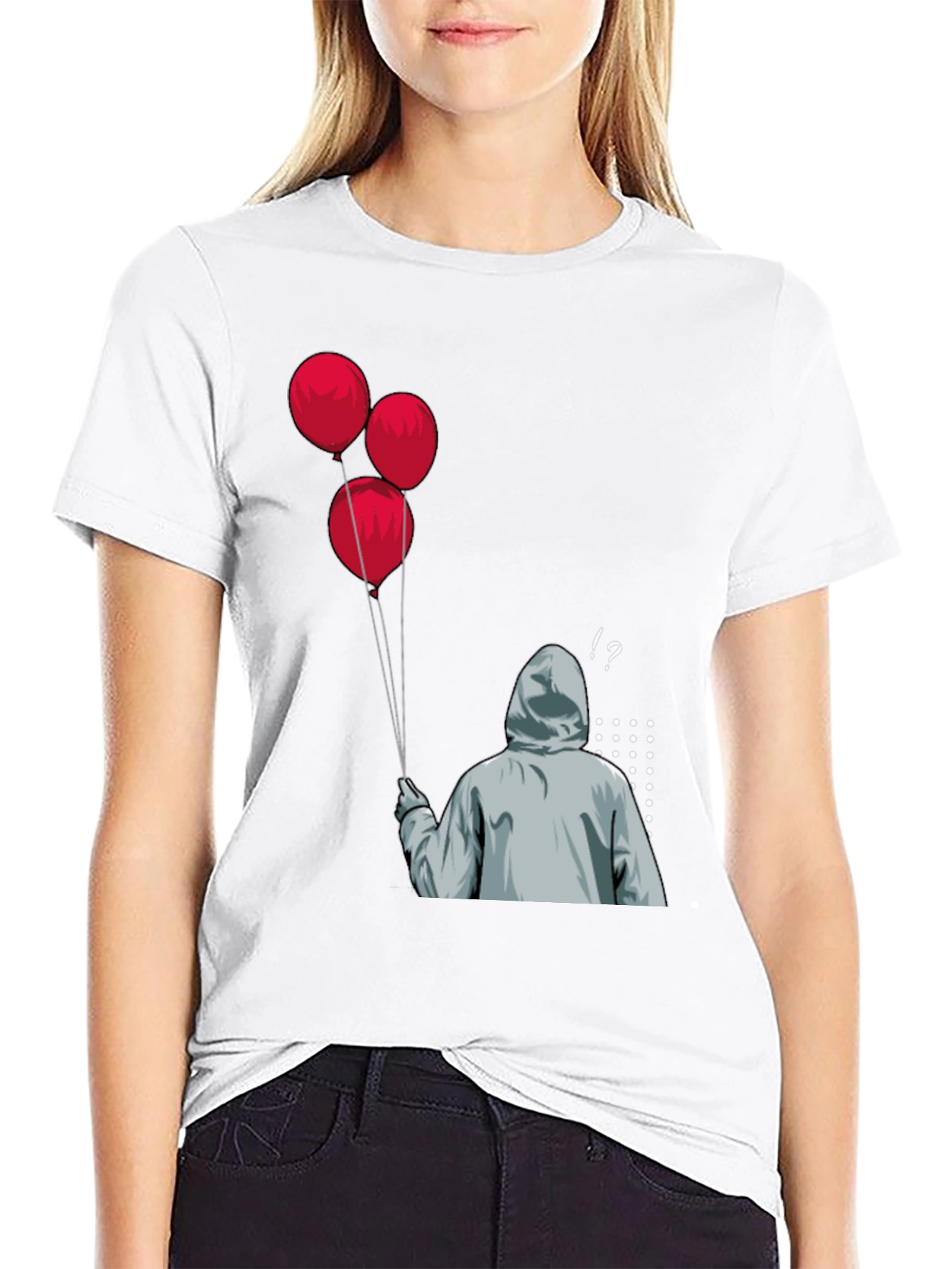 IT Pennywise T-Shirt: Red Balloons & Creepy Clown Design - 9